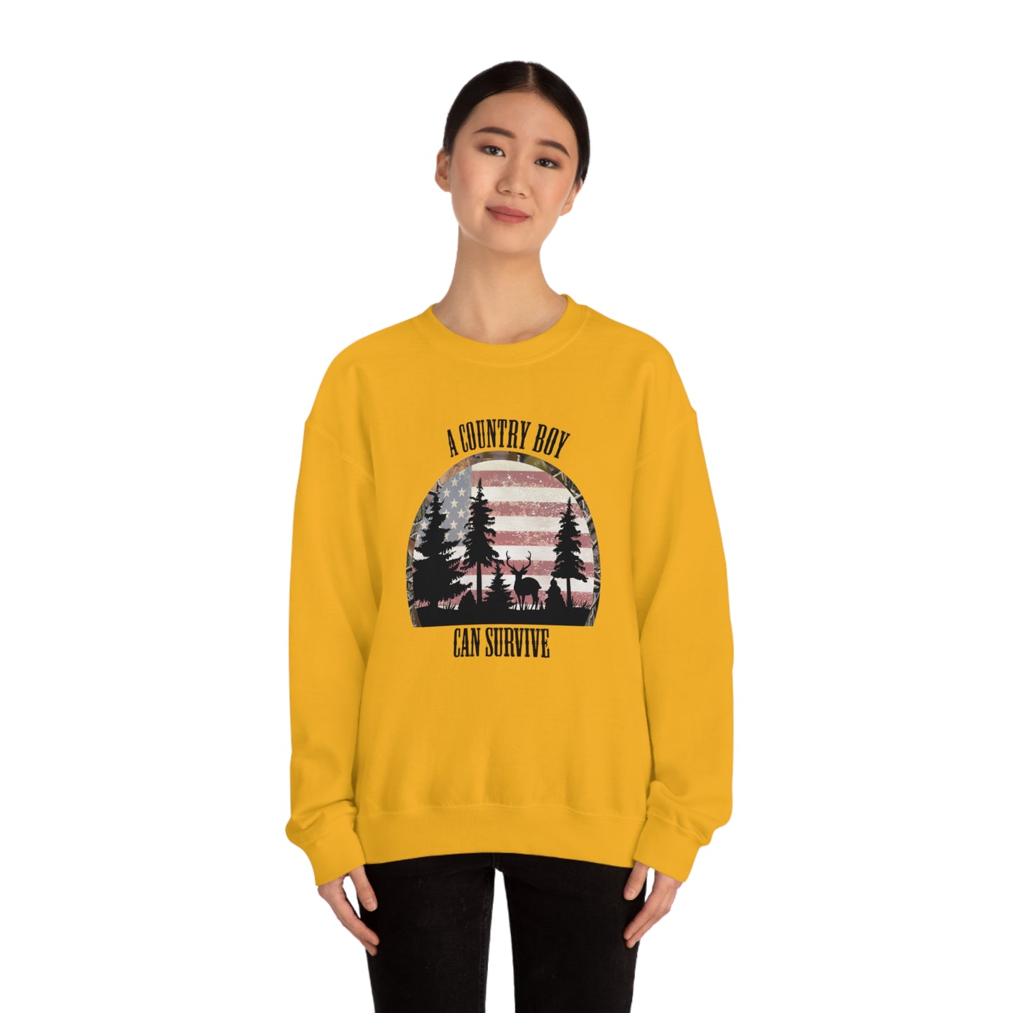 "A Country Boy Can Survive" - Unisex Heavy Blend™ Crewneck Sweatshirt