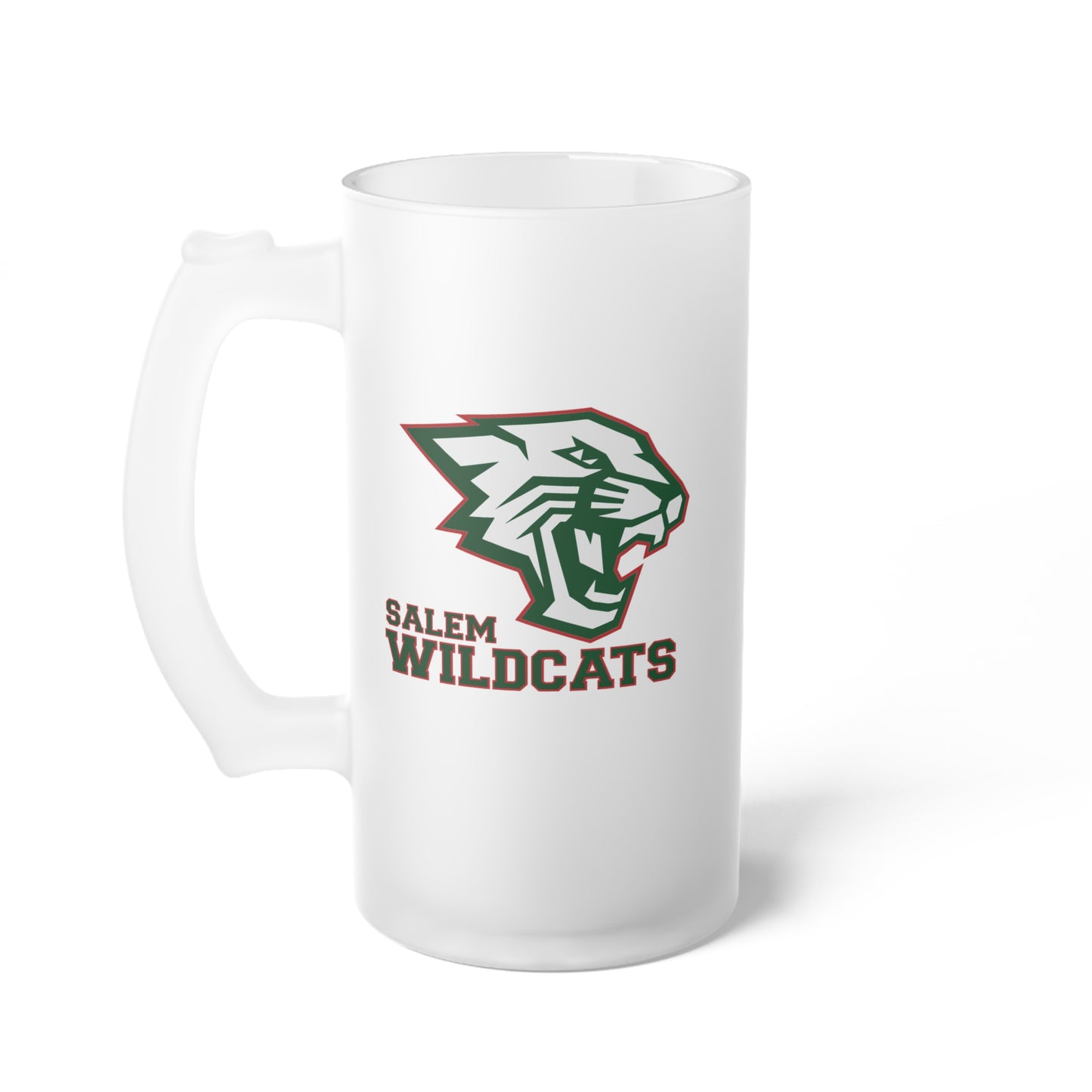 Salem Wildcats Modern Logo Frosted Glass Beer Mug