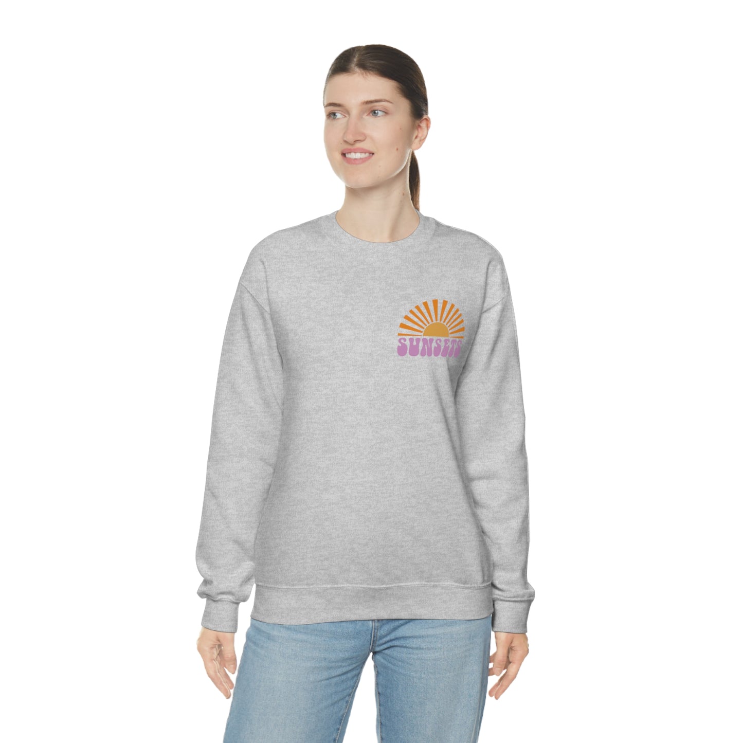 "Forever Chasing Sunsets" (Front & Back Design) - Unisex Heavy Blend™ Crewneck Sweatshirt