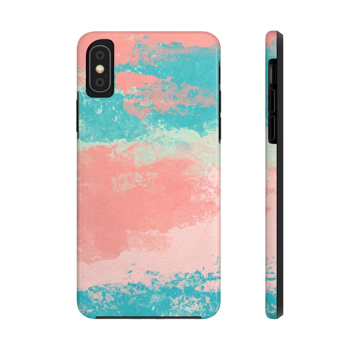 Pink and Turquoise Water Color Tough Phone Cases