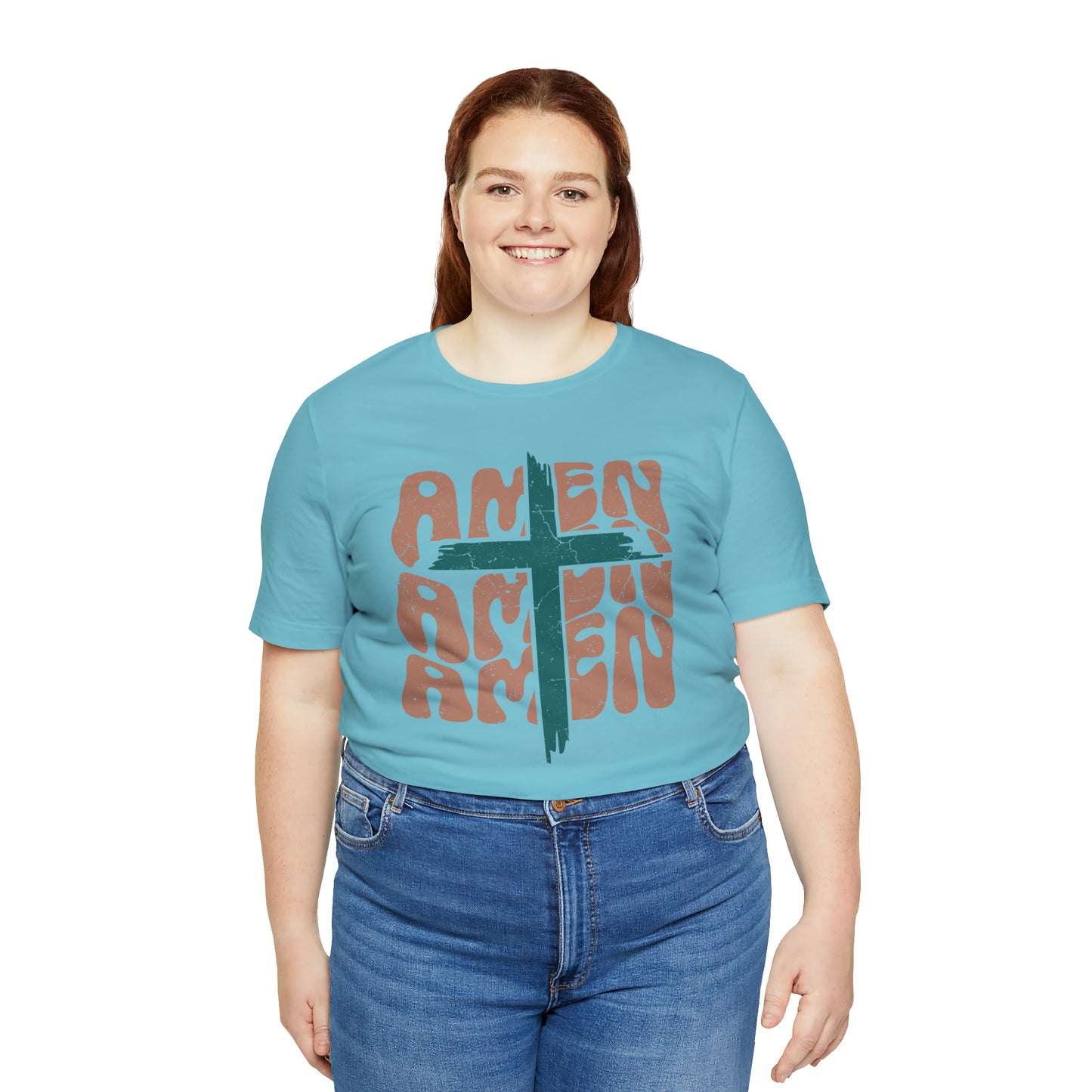 Amen Amen Amen with Cross Boho Color T-Shirt