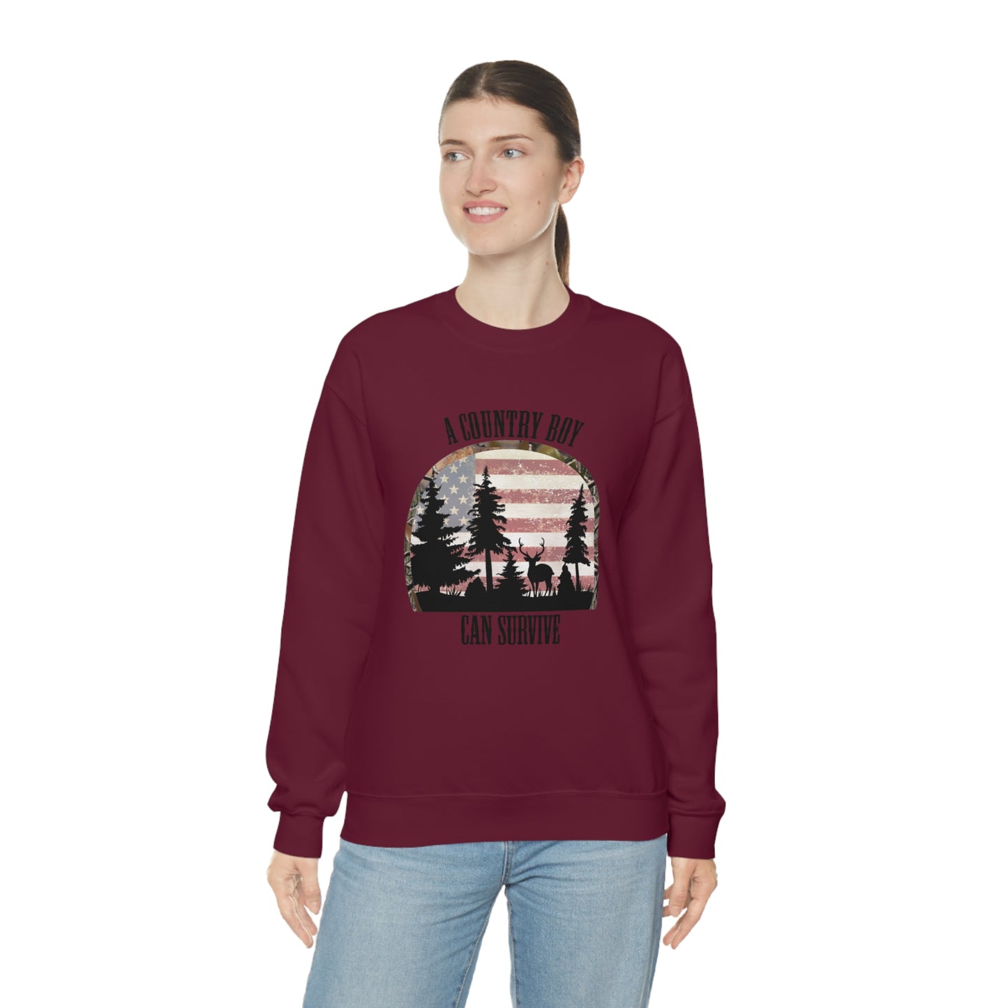 "A Country Boy Can Survive" - Unisex Heavy Blend™ Crewneck Sweatshirt