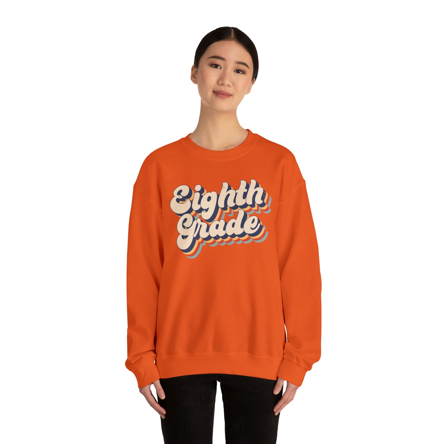 Retro Eighth Grade Unisex Heavy Blend™ Crewneck Sweatshirt