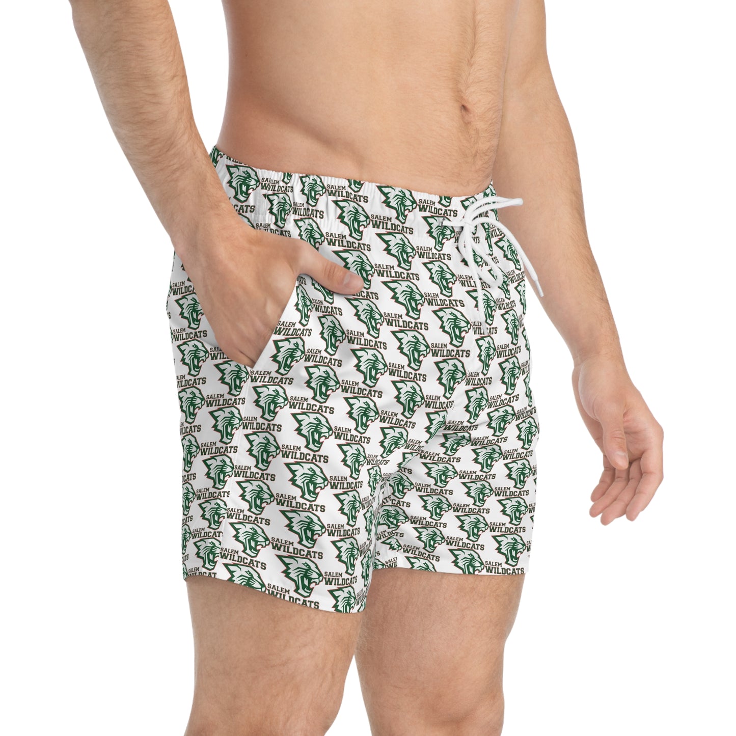 Salem Wildcats Swim Trunks - White