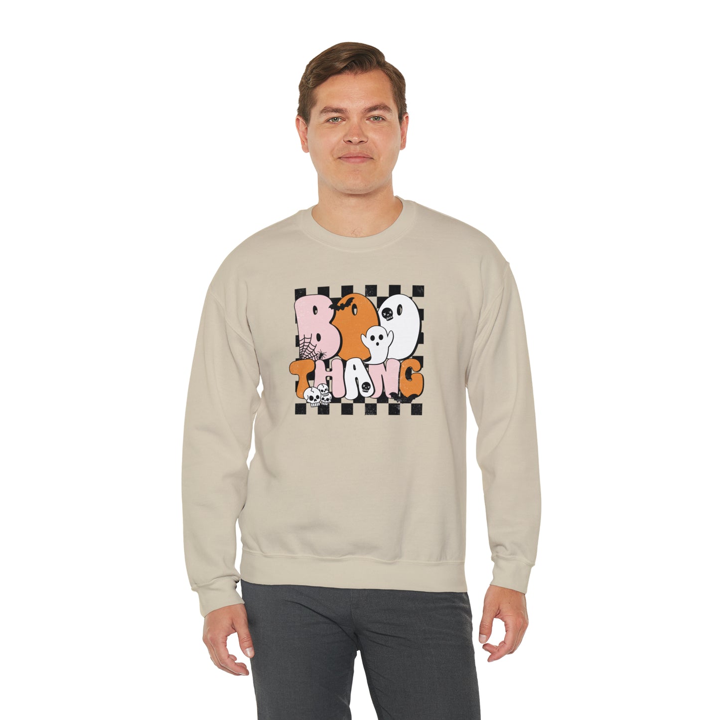 Boo Thang Fall Halloween Retro Warm Colored  Unisex Heavy Blend™ Crewneck Sweatshirt