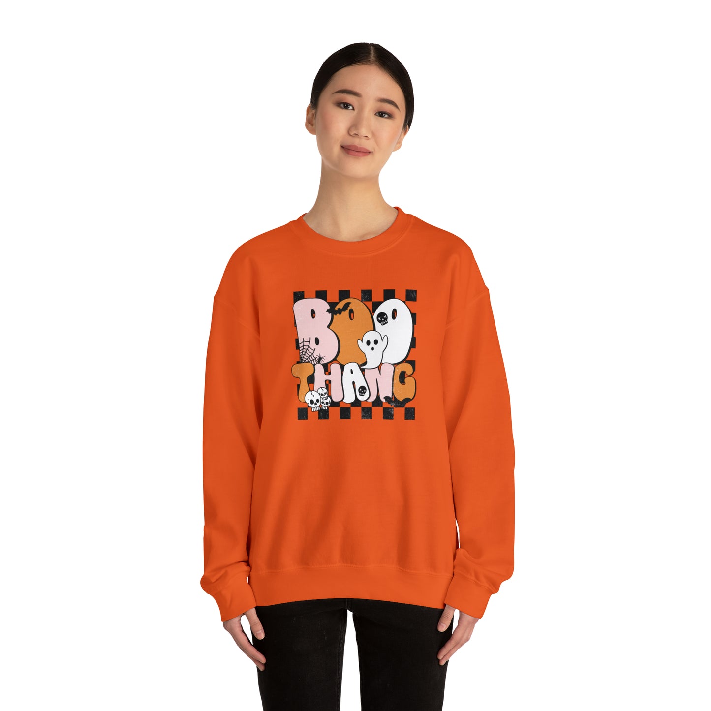 Boo Thang Fall Halloween Retro Warm Colored  Unisex Heavy Blend™ Crewneck Sweatshirt