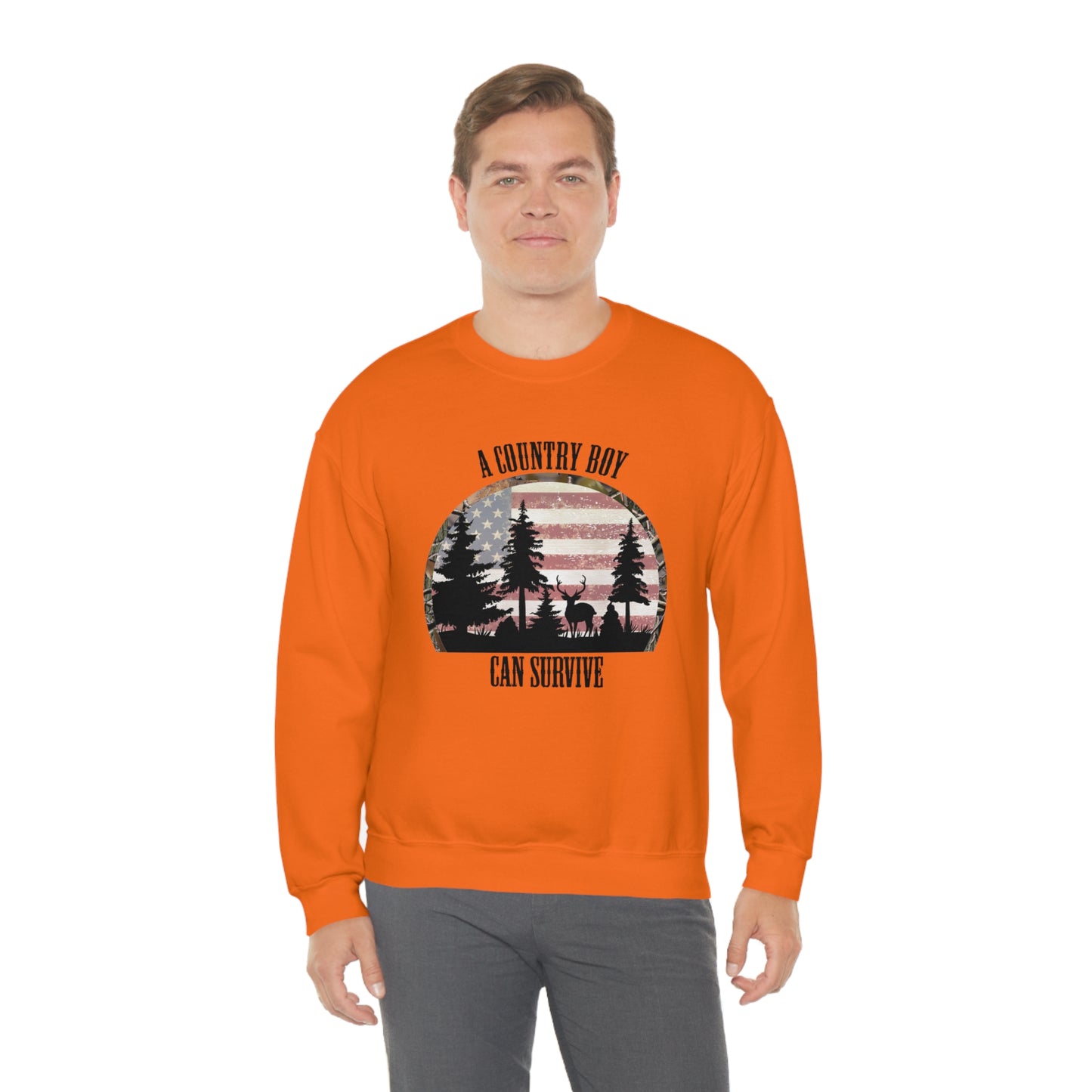 "A Country Boy Can Survive" - Unisex Heavy Blend™ Crewneck Sweatshirt