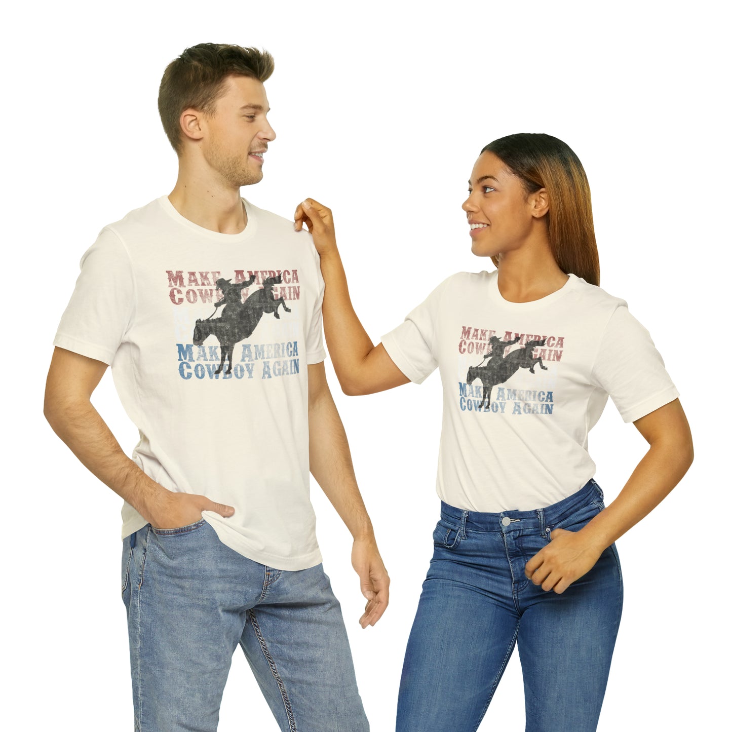 "Make America Cowboy Again" Unisex Jersey Short Sleeve Tee