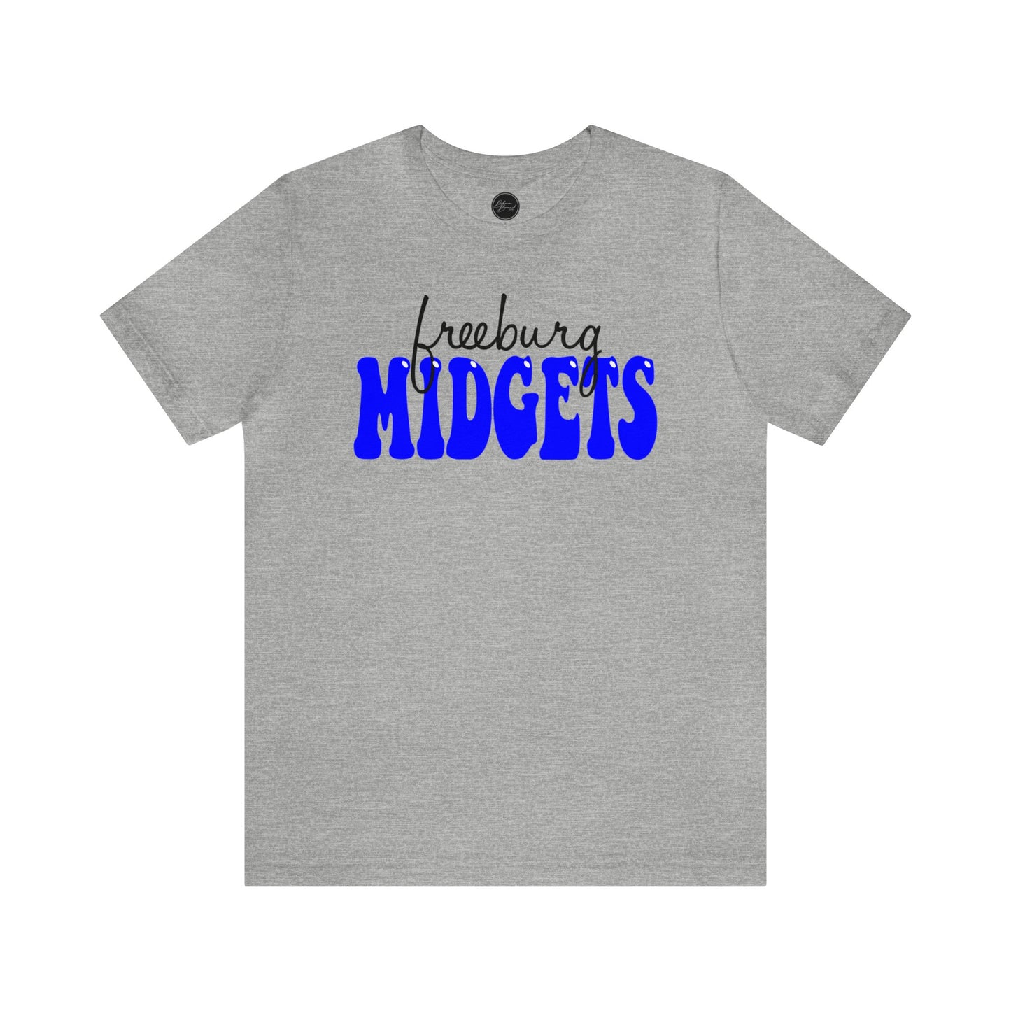 Freeburg Midgets Cursive Bubble Logo Bella Jersey Short Sleeve Tee (Unisex)