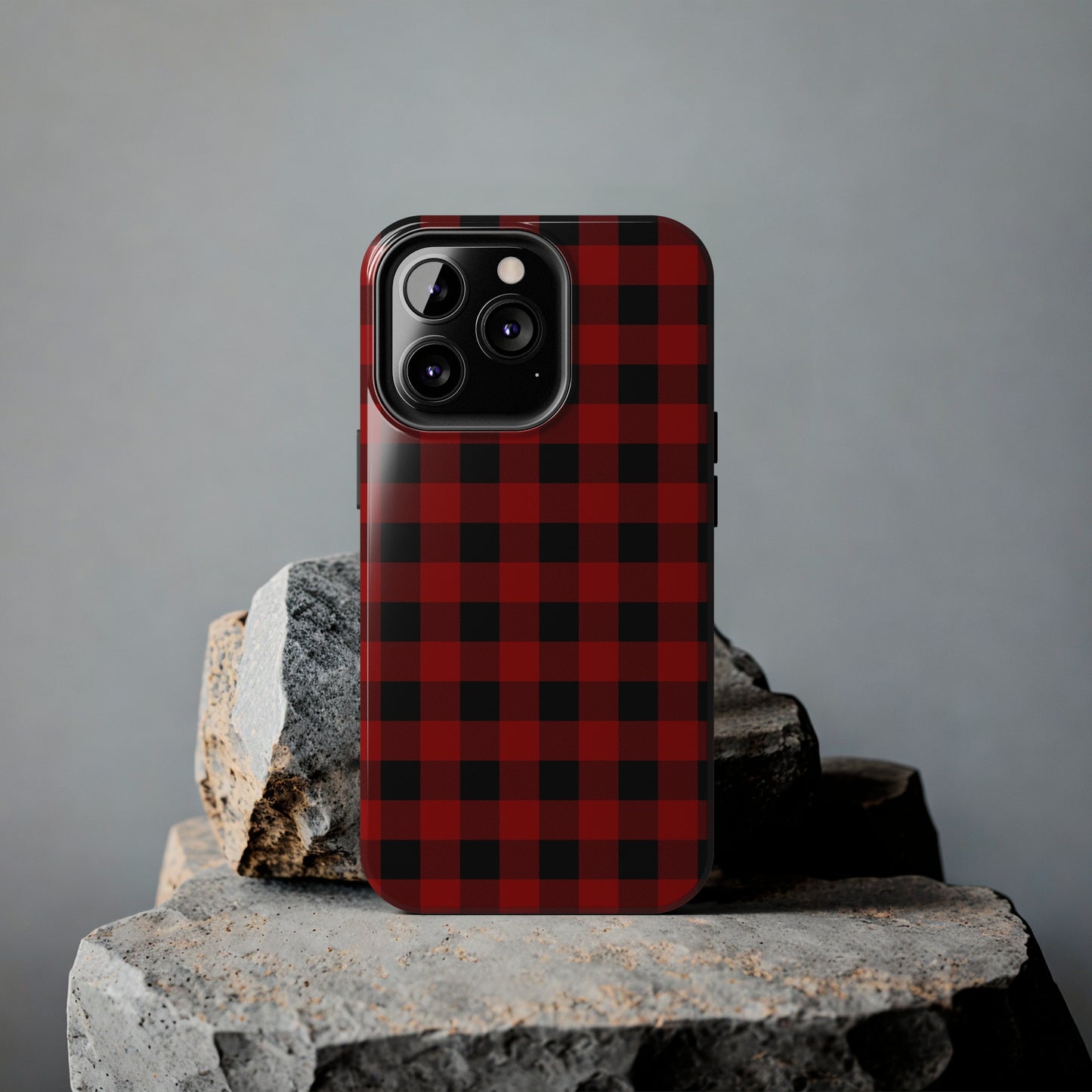 Red and Black Plaid Tough Phone Cases