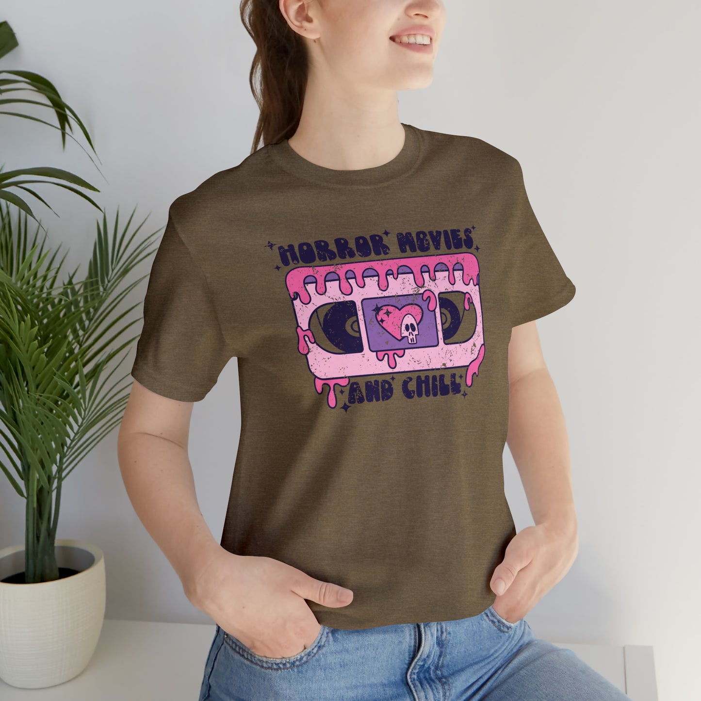 Distressed Halloween Horror Movies and Chill T-Shirt