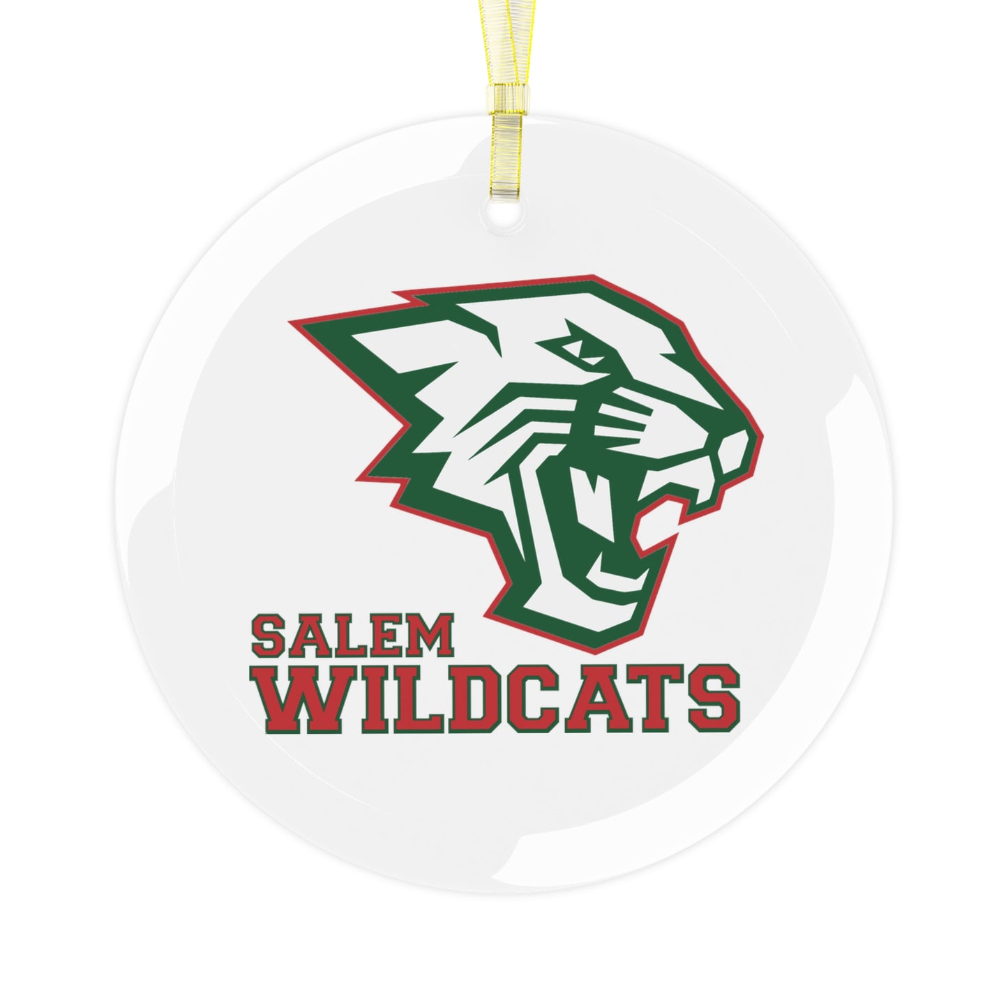 Salem Wildcat - Red Print Glass Ornament