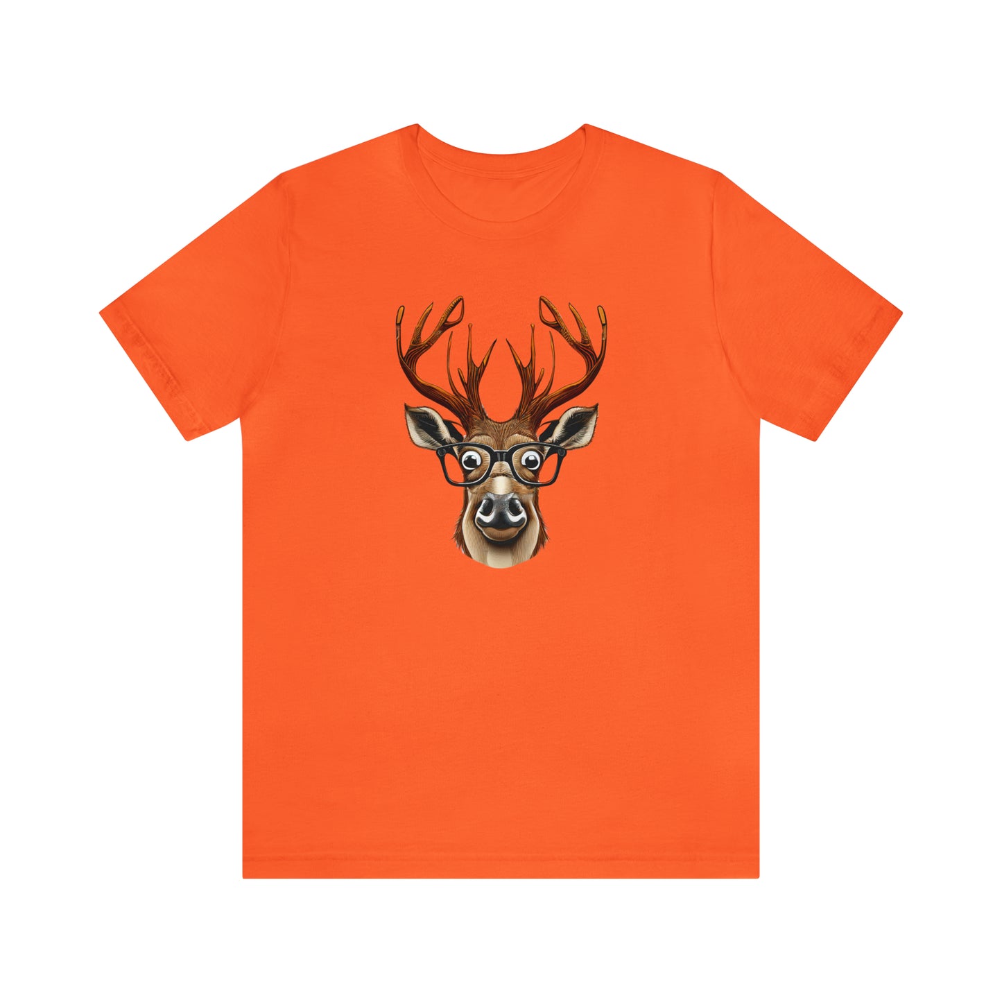 Deer/ Reindeer with Glasses Country and Christmas Unisex Jersey Short Sleeve Tee