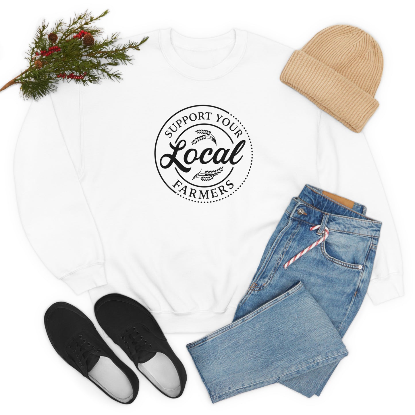 "Support Your Local Farmers" - Unisex Heavy Blend™ Crewneck Sweatshirt