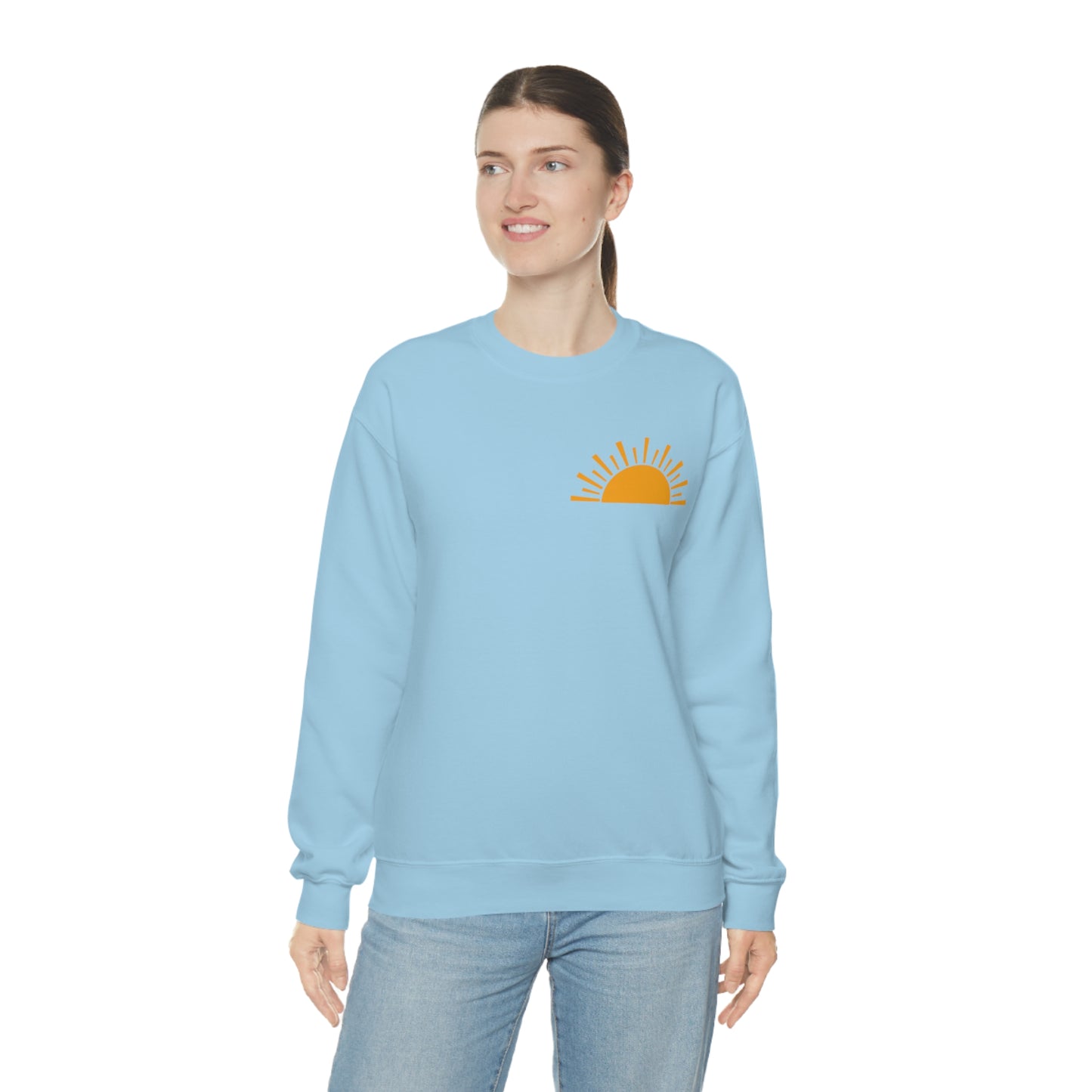 "Sunshine on My Mind" (Front & Back Design) - Unisex Heavy Blend™ Crewneck Sweatshirt