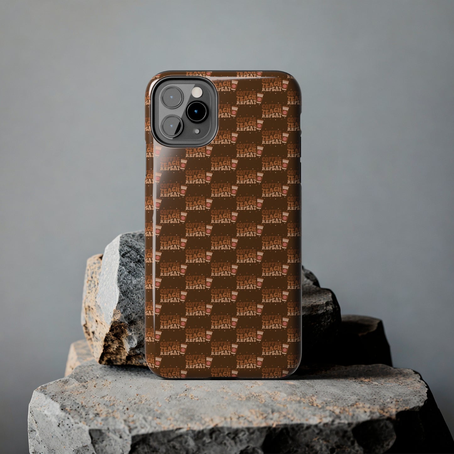 Coffee Teach Repeat Patterned Tough Phone Cases