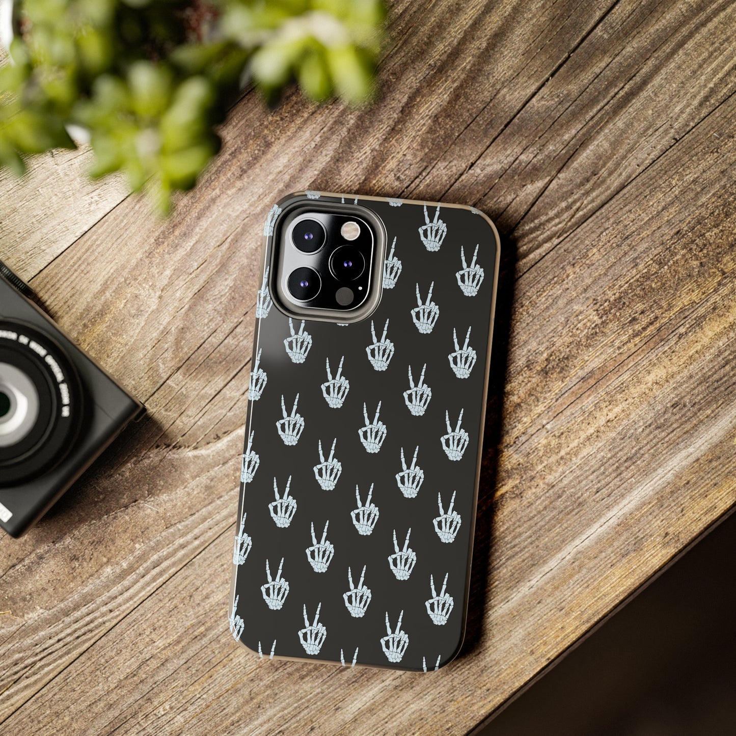 Skeleton Hand Peace Sign Tough Phone Cases