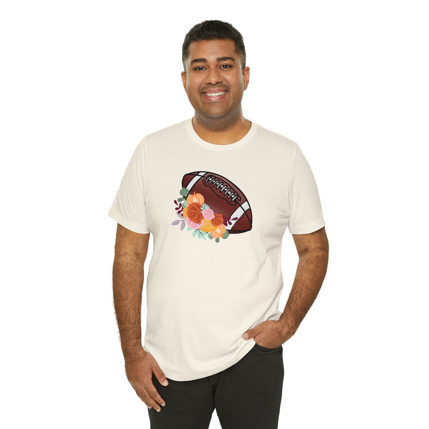 Fall Floral Football  T-Shirt