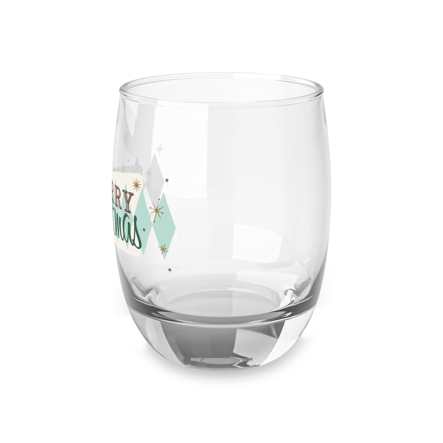 Retro Diamond Merry Christmas Whiskey Glass