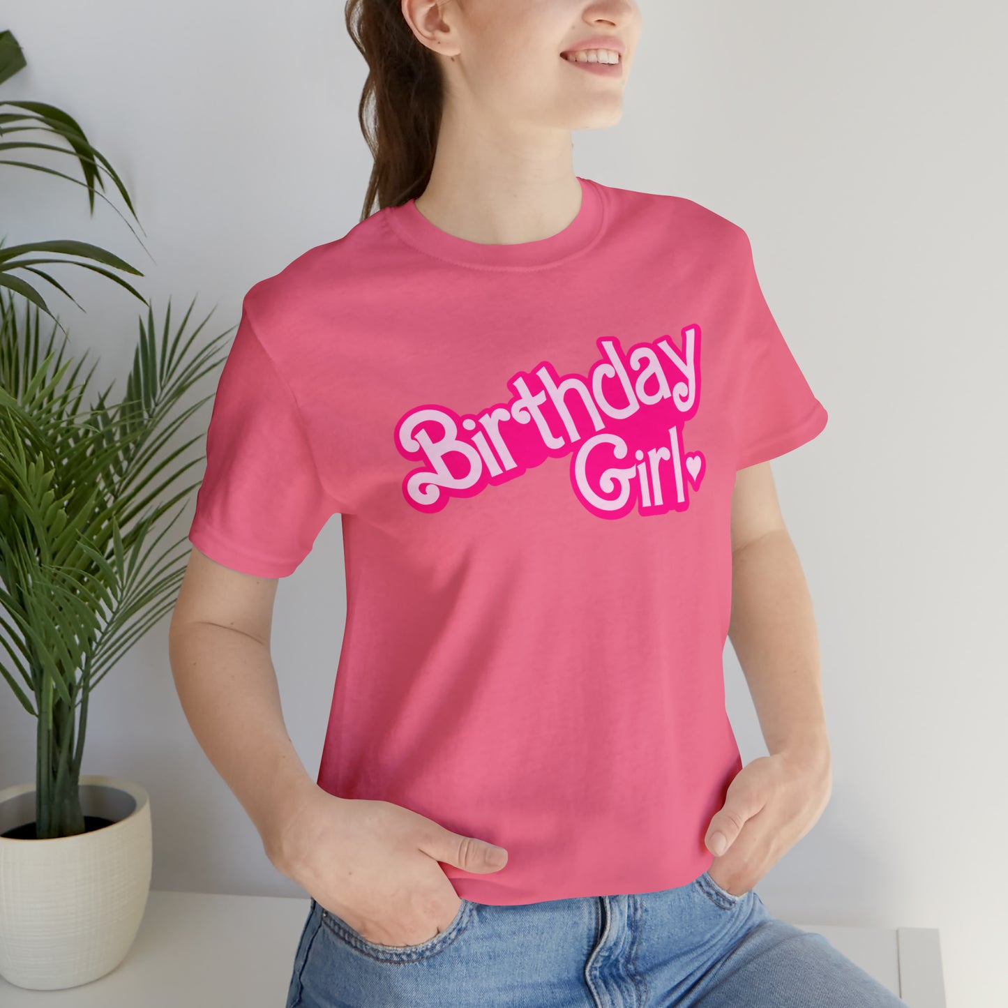 Birthday Girl Hot Pink Barbie Print T-Shirt -