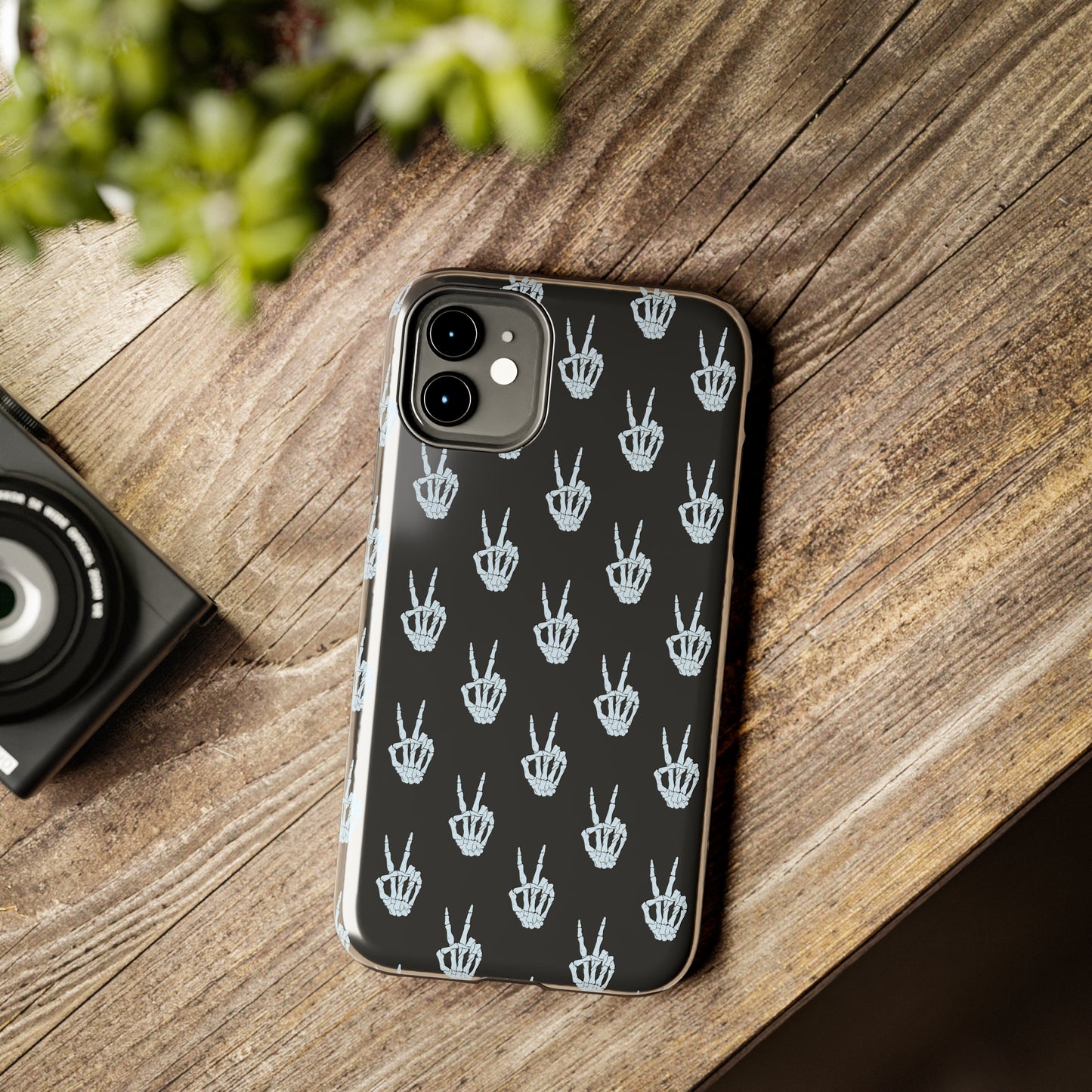 Skeleton Hand Peace Sign Tough Phone Cases