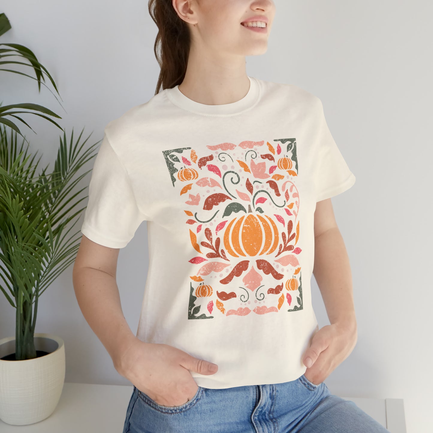 Distressed Boho Fall Floral Mural T-Shirt