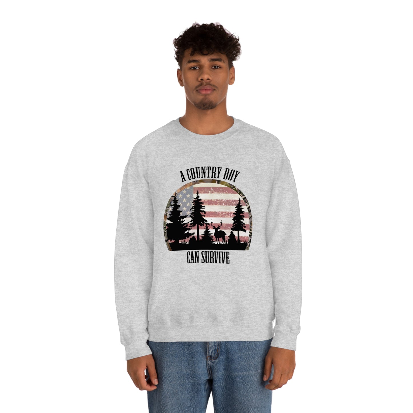 "A Country Boy Can Survive" - Unisex Heavy Blend™ Crewneck Sweatshirt