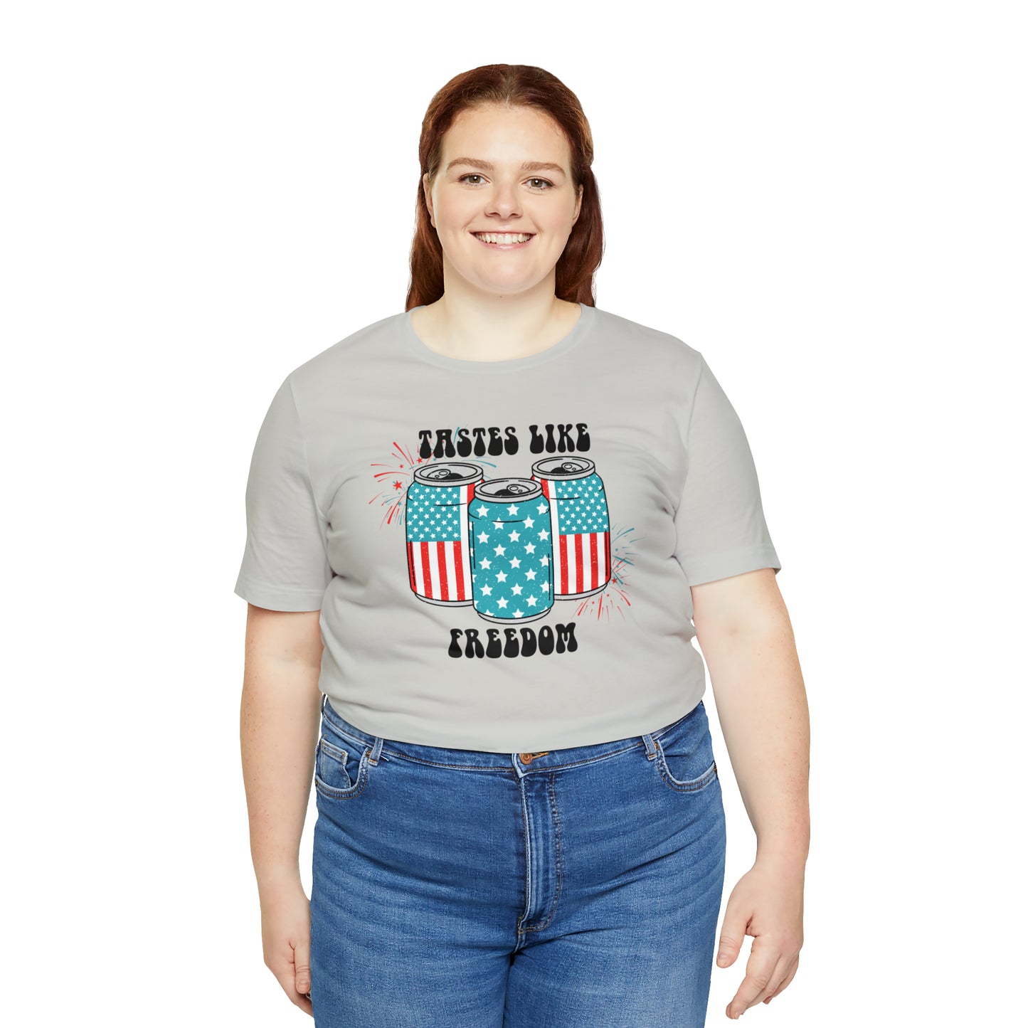 American USA Tastes Like Freedom Beverage Can Unisex Jersey Short Sleeve Tee