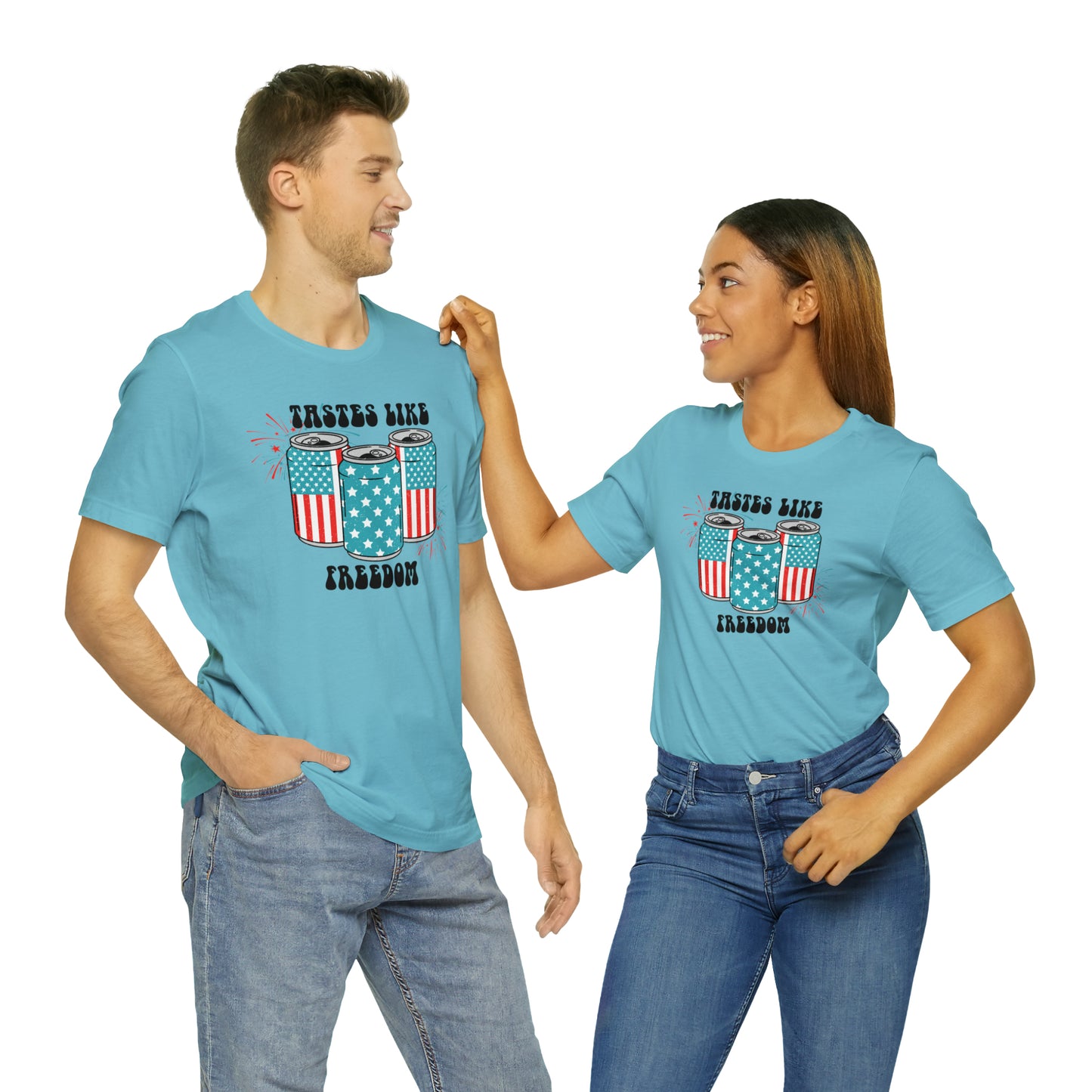 American USA Tastes Like Freedom Beverage Can Unisex Jersey Short Sleeve Tee