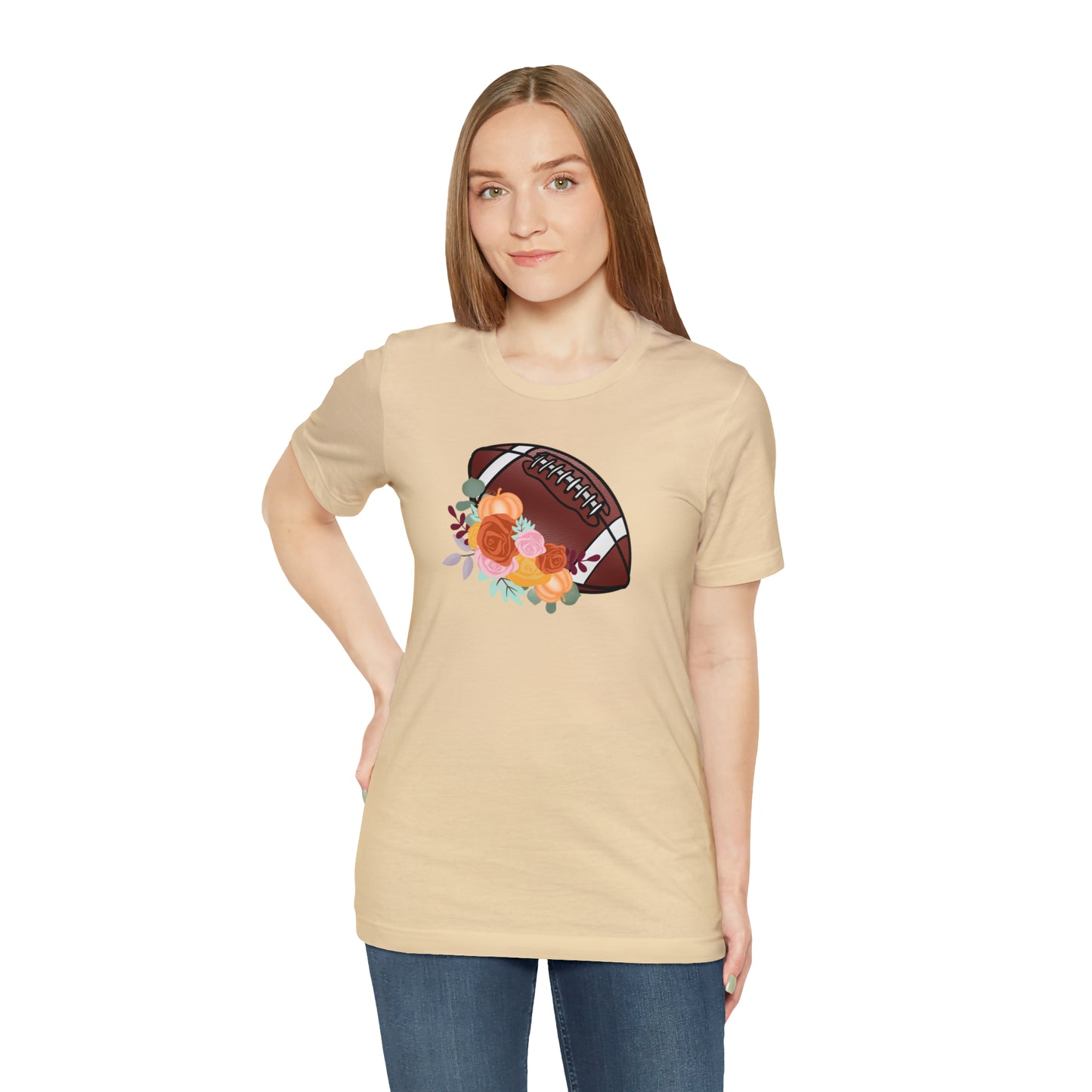 Fall Floral Football  T-Shirt