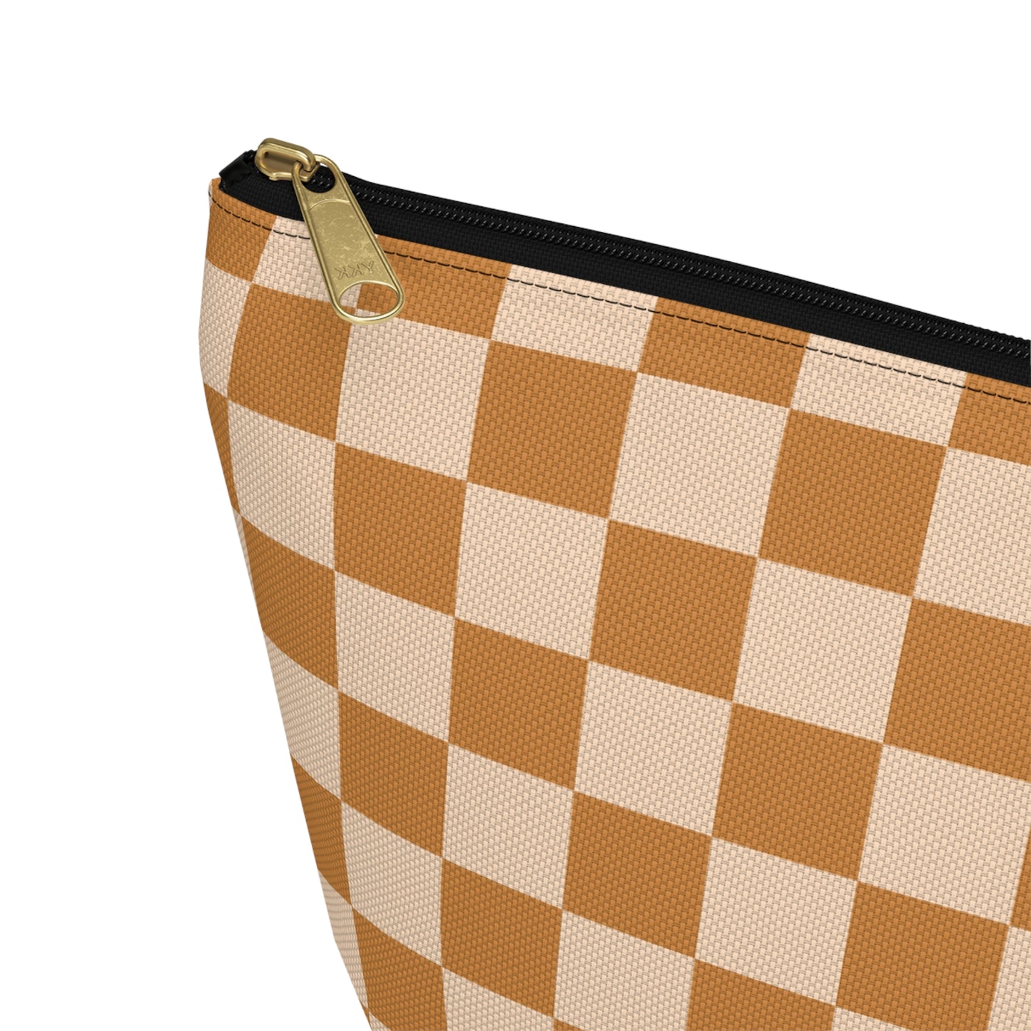 Rust Retro Checkered Print Design  Accessory Pouch w T-bottom