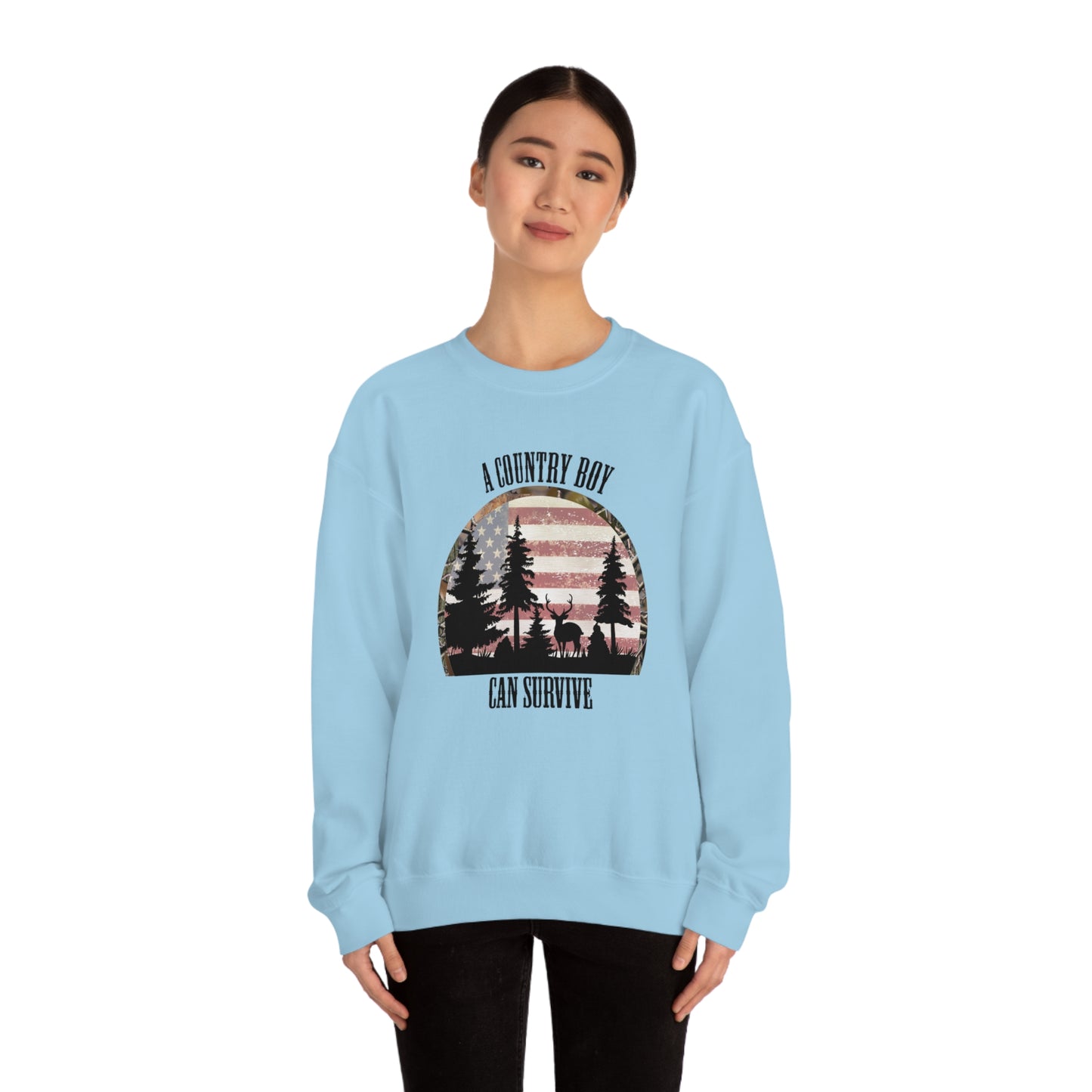 "A Country Boy Can Survive" - Unisex Heavy Blend™ Crewneck Sweatshirt