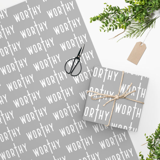 Worthy Gray Wrapping Paper