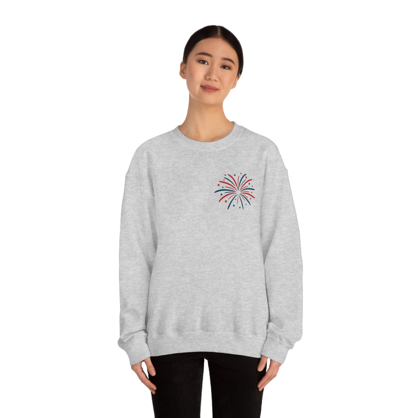 "Land of the Free Because of the Brave" (Front & Back Design) - Unisex Heavy Blend™ Crewneck Sweatshirt