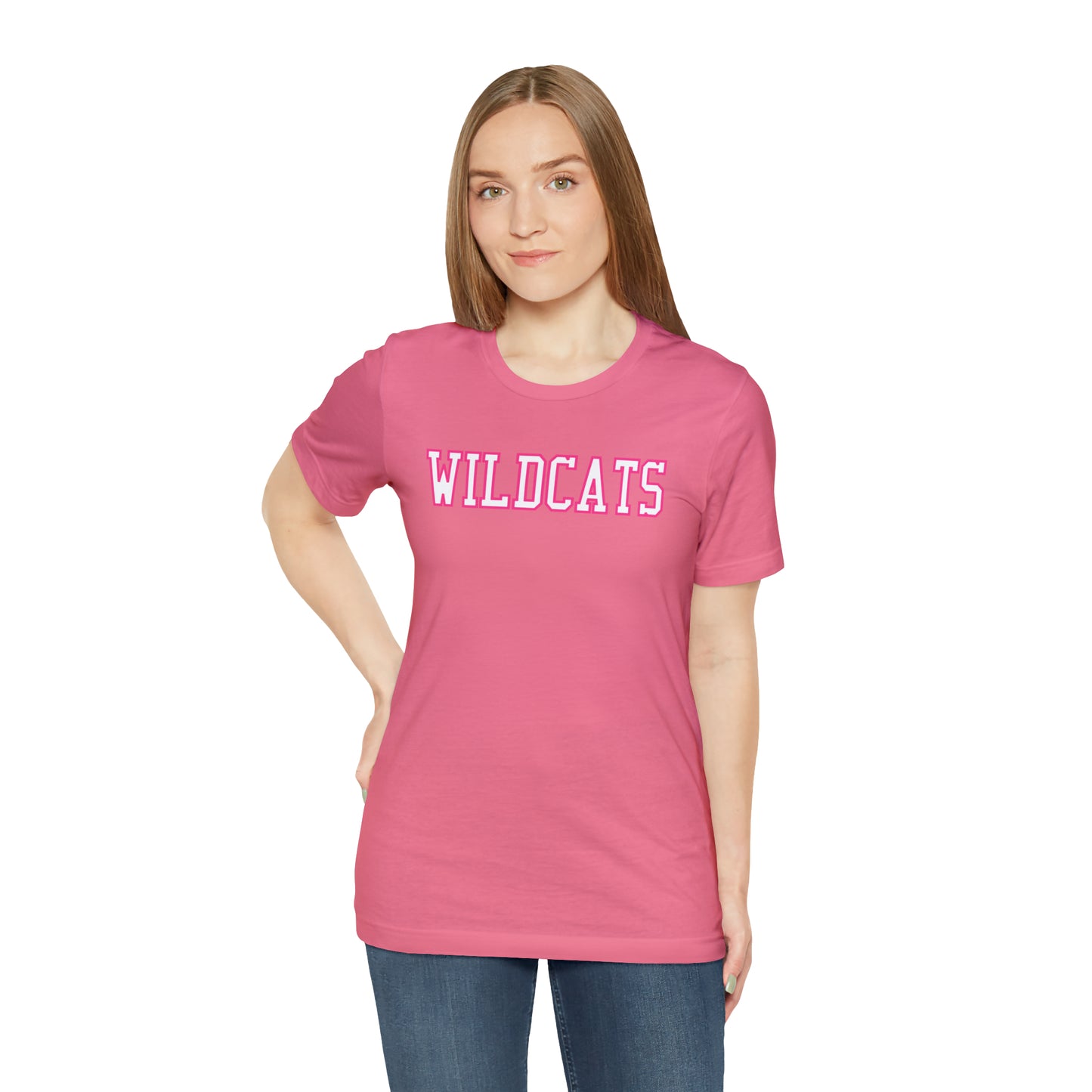 Pink Salem Wildcats Jersey Short Sleeve Tee - Green Print