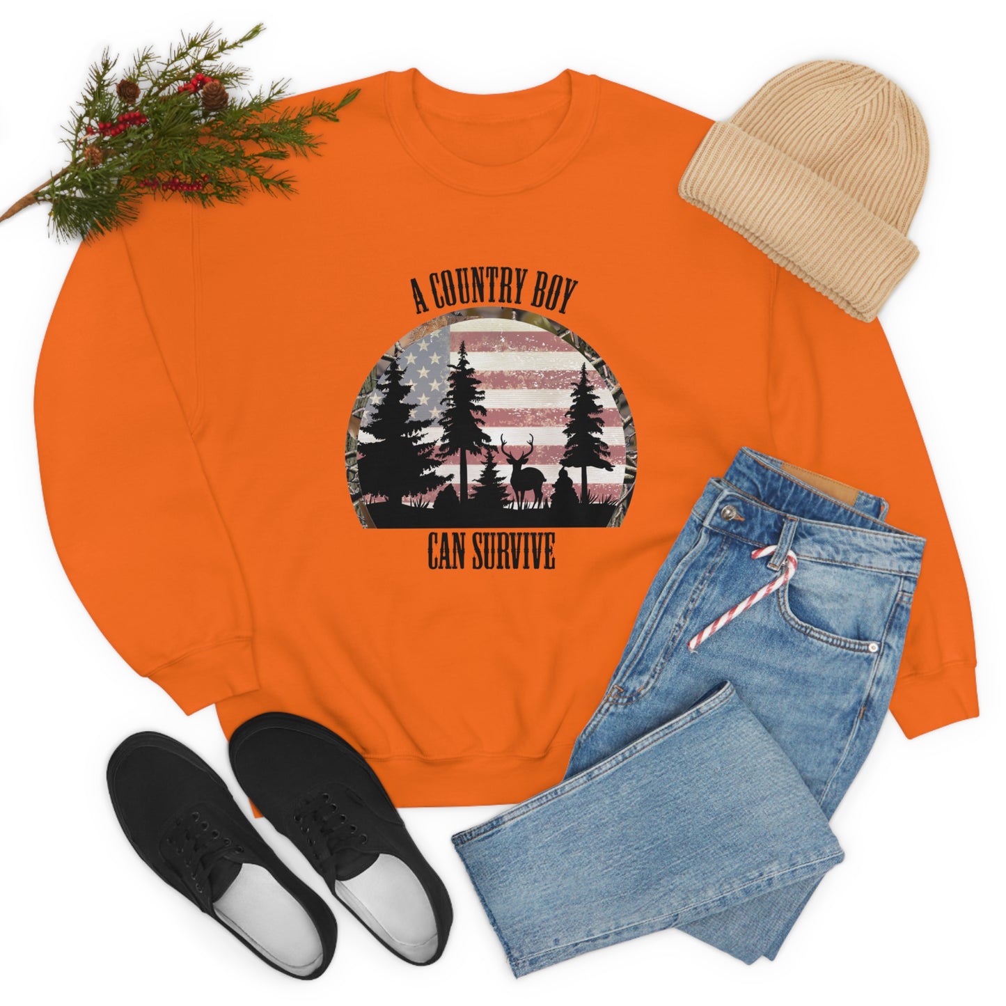 "A Country Boy Can Survive" - Unisex Heavy Blend™ Crewneck Sweatshirt