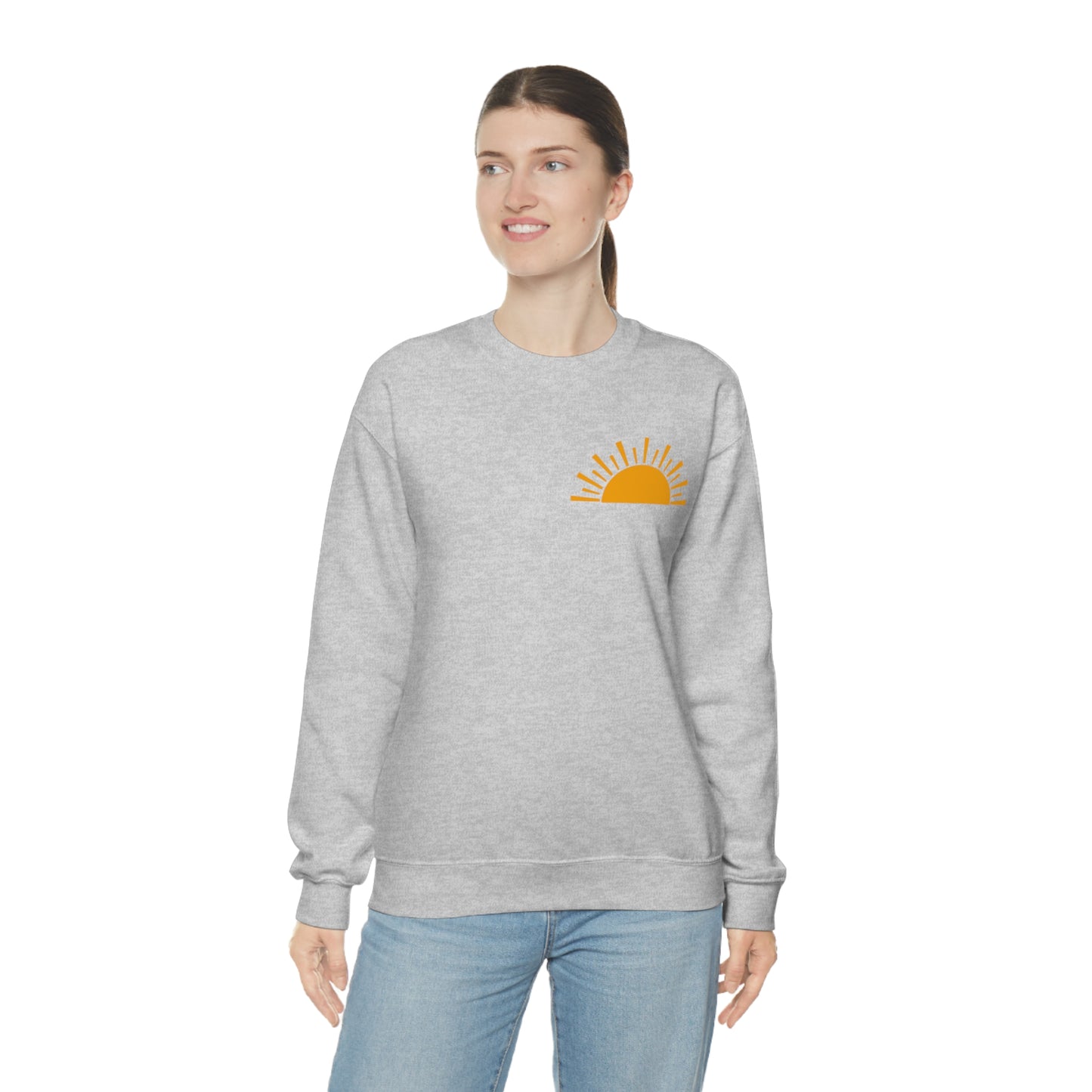 "Sunshine on My Mind" (Front & Back Design) - Unisex Heavy Blend™ Crewneck Sweatshirt