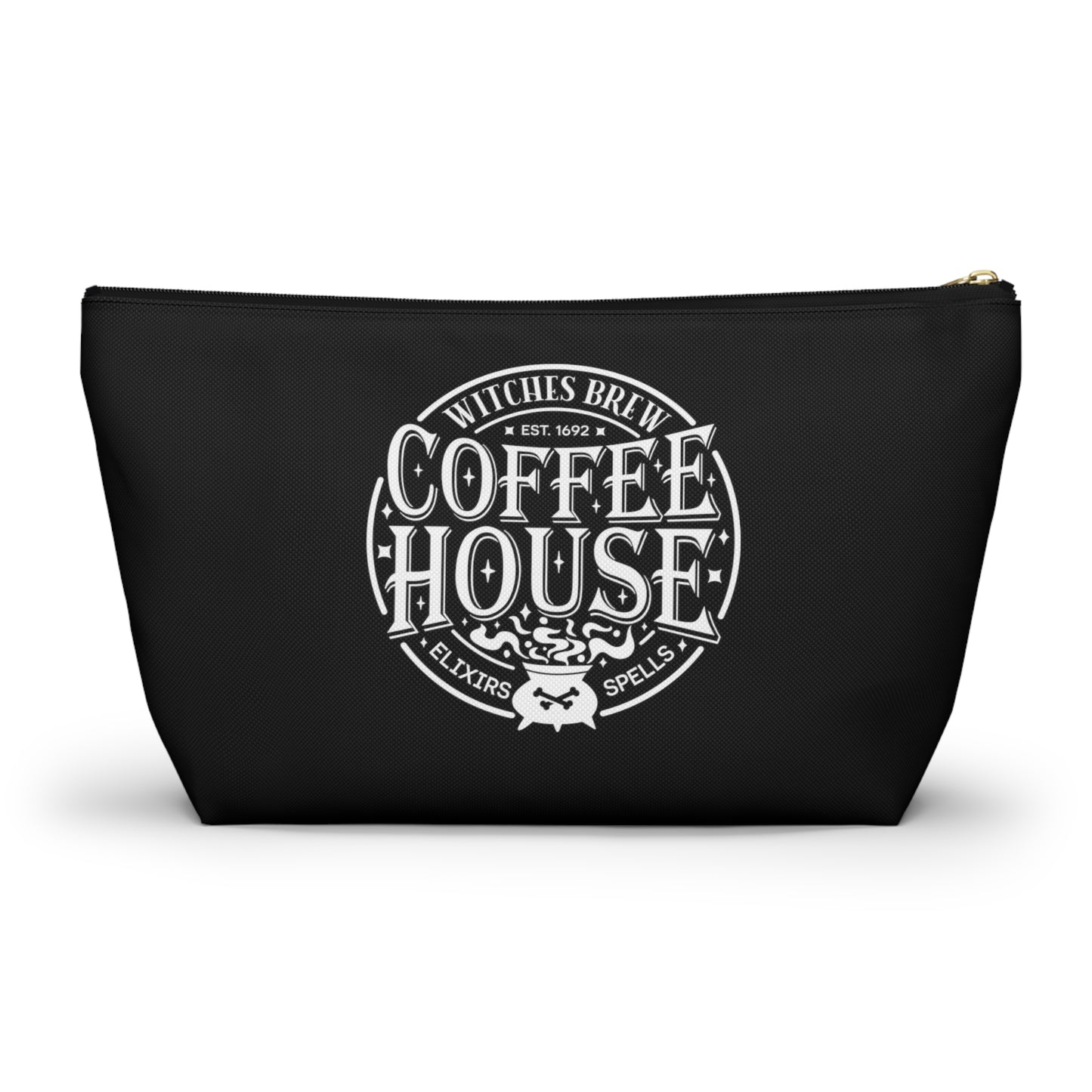 Halloween Witches Brew Coffee House Design Accessory Pouch w T-bottom - Black