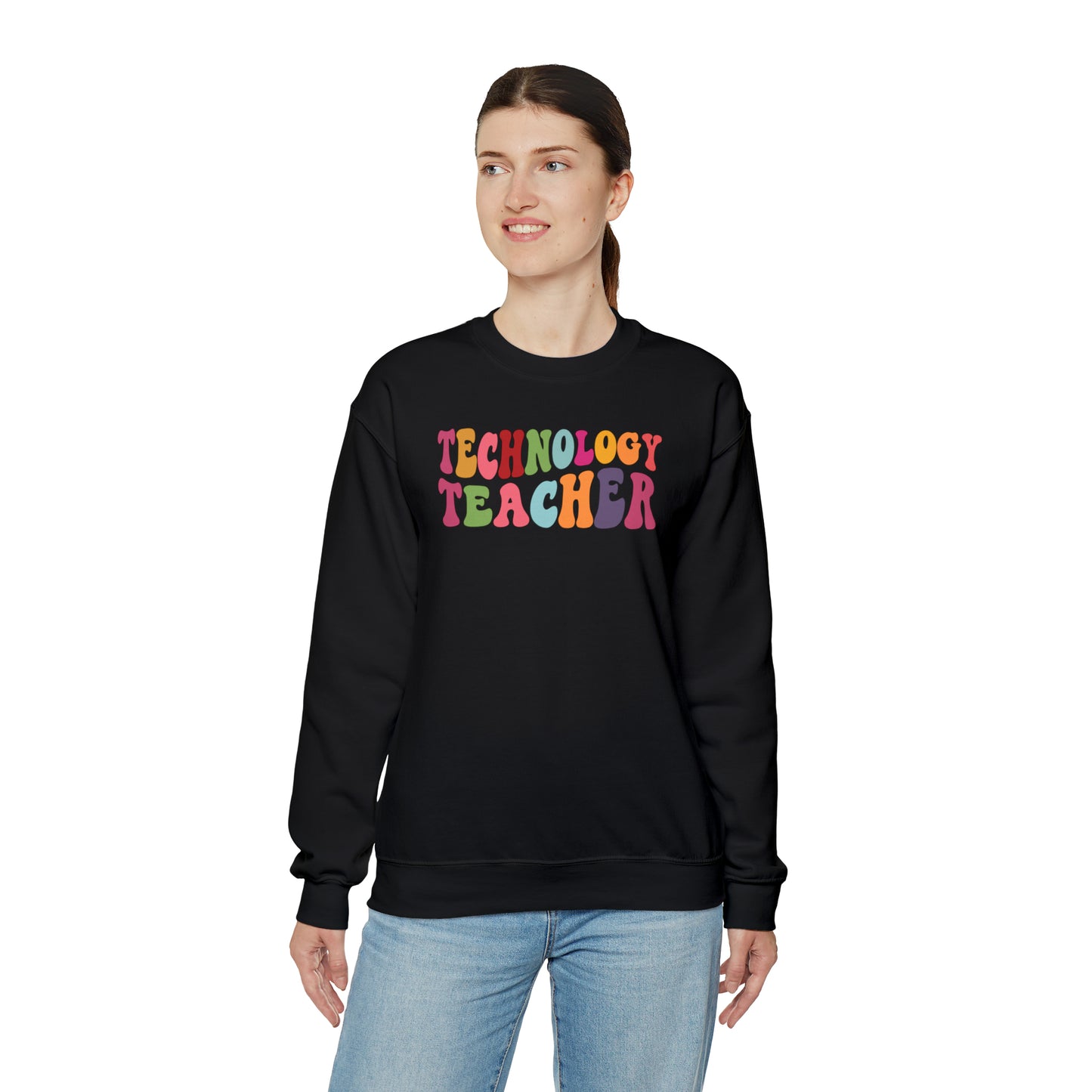 Multi-Colored Technology Teacher Lined Heavyweight Crewneck Sweatshirt