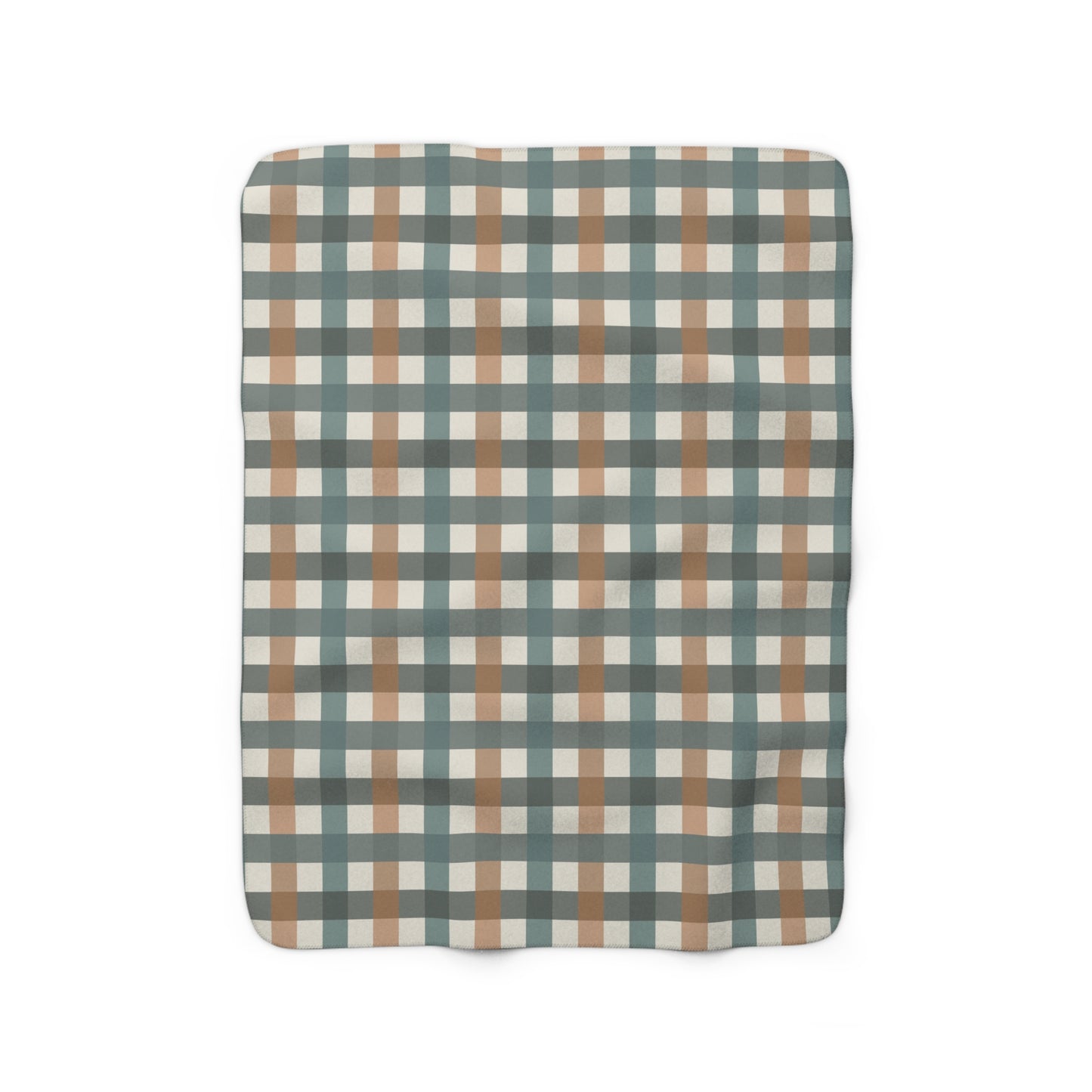 Fall Blue Plaid Pattern Design Sherpa Fleece Blanket