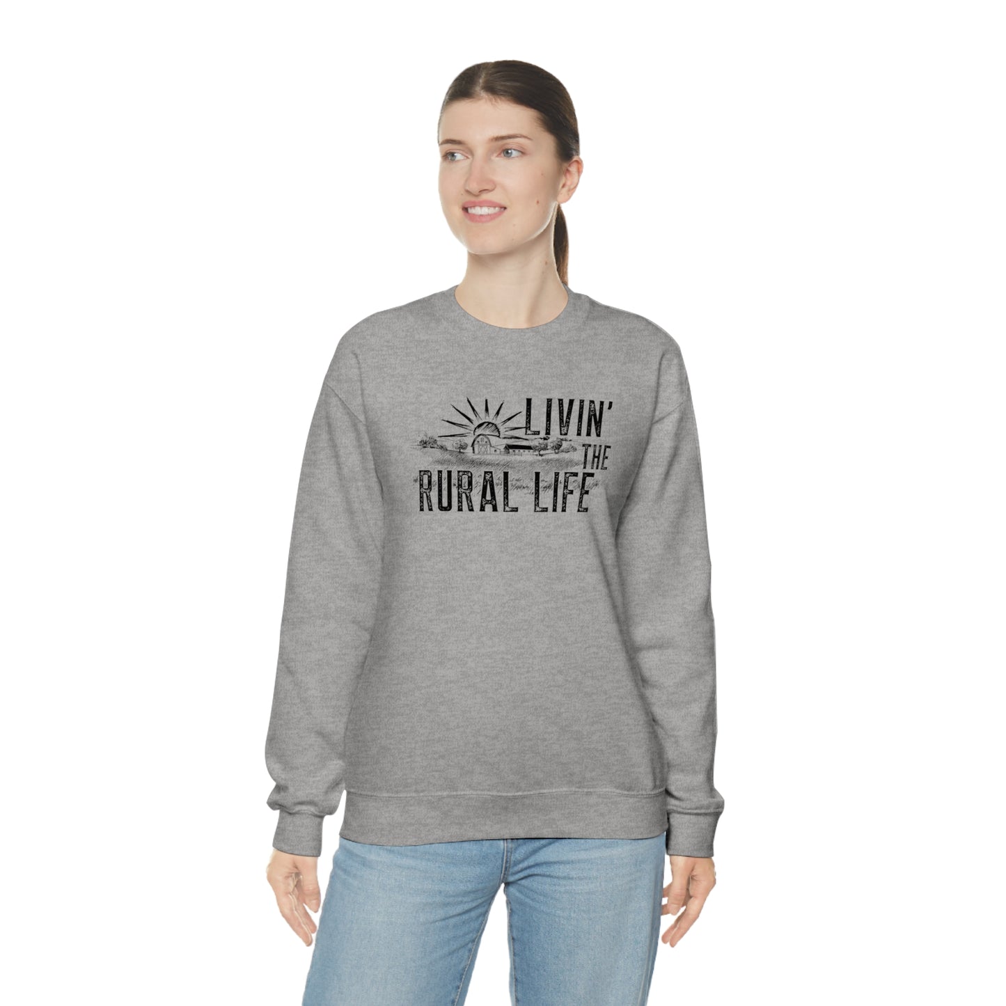 "Livin' the Rural Life" - Unisex Heavy Blend™ Crewneck Sweatshirt