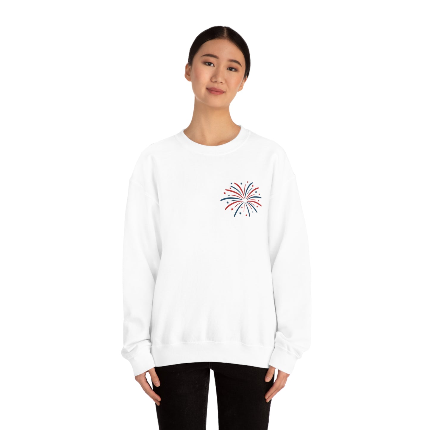 "Land of the Free Because of the Brave" (Front & Back Design) - Unisex Heavy Blend™ Crewneck Sweatshirt