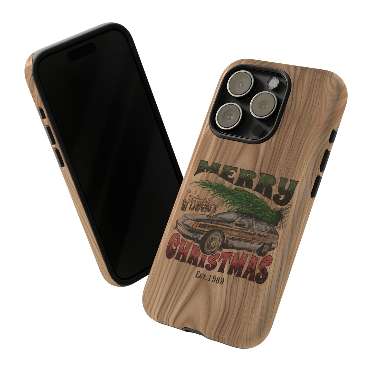 Distressed Merry Griswold's Christmas Tree Station Wagon Holiday Apple iPhone Tough Cases