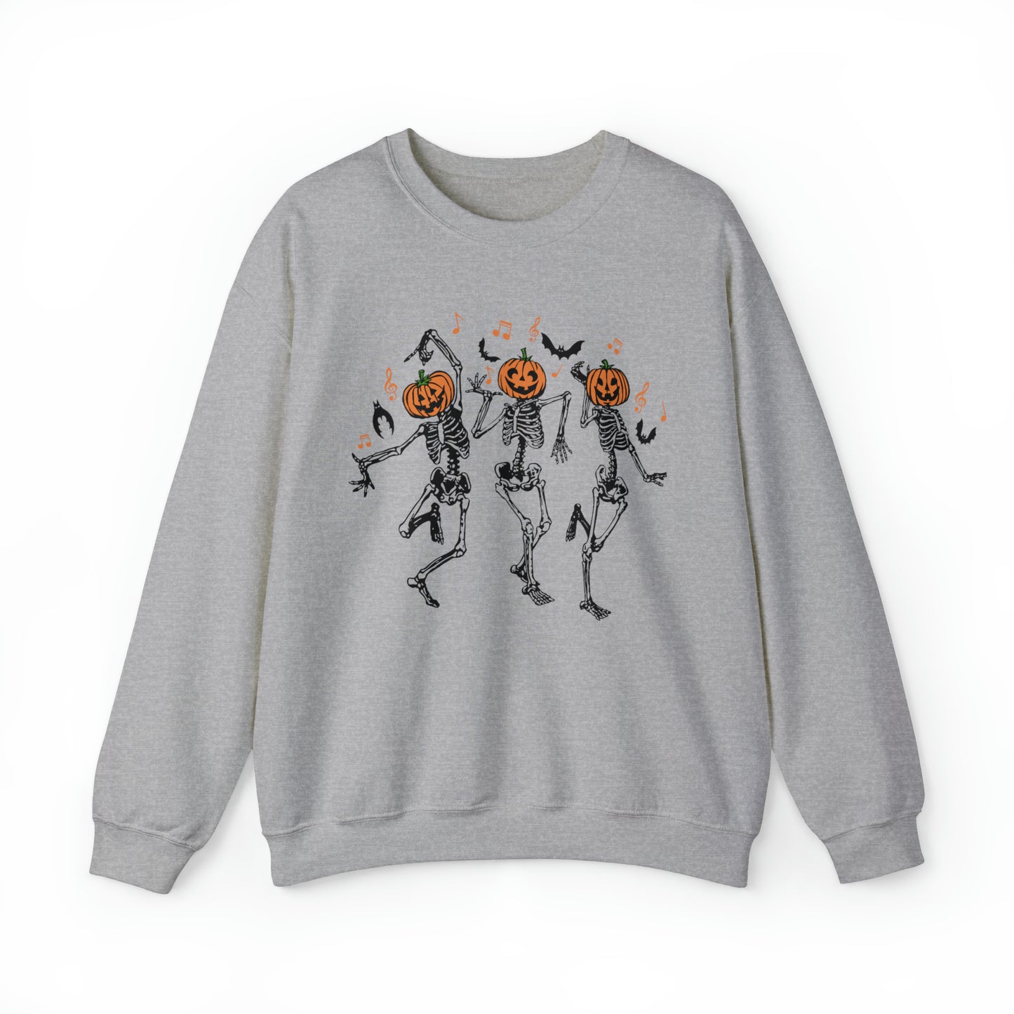 Dancing Skeletons Fall Halloween Retro Warm Colored  Unisex Heavy Blend™ Crewneck Sweatshirt