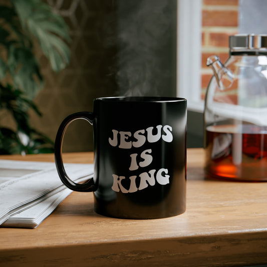 Jesus is King 11oz Black Mug