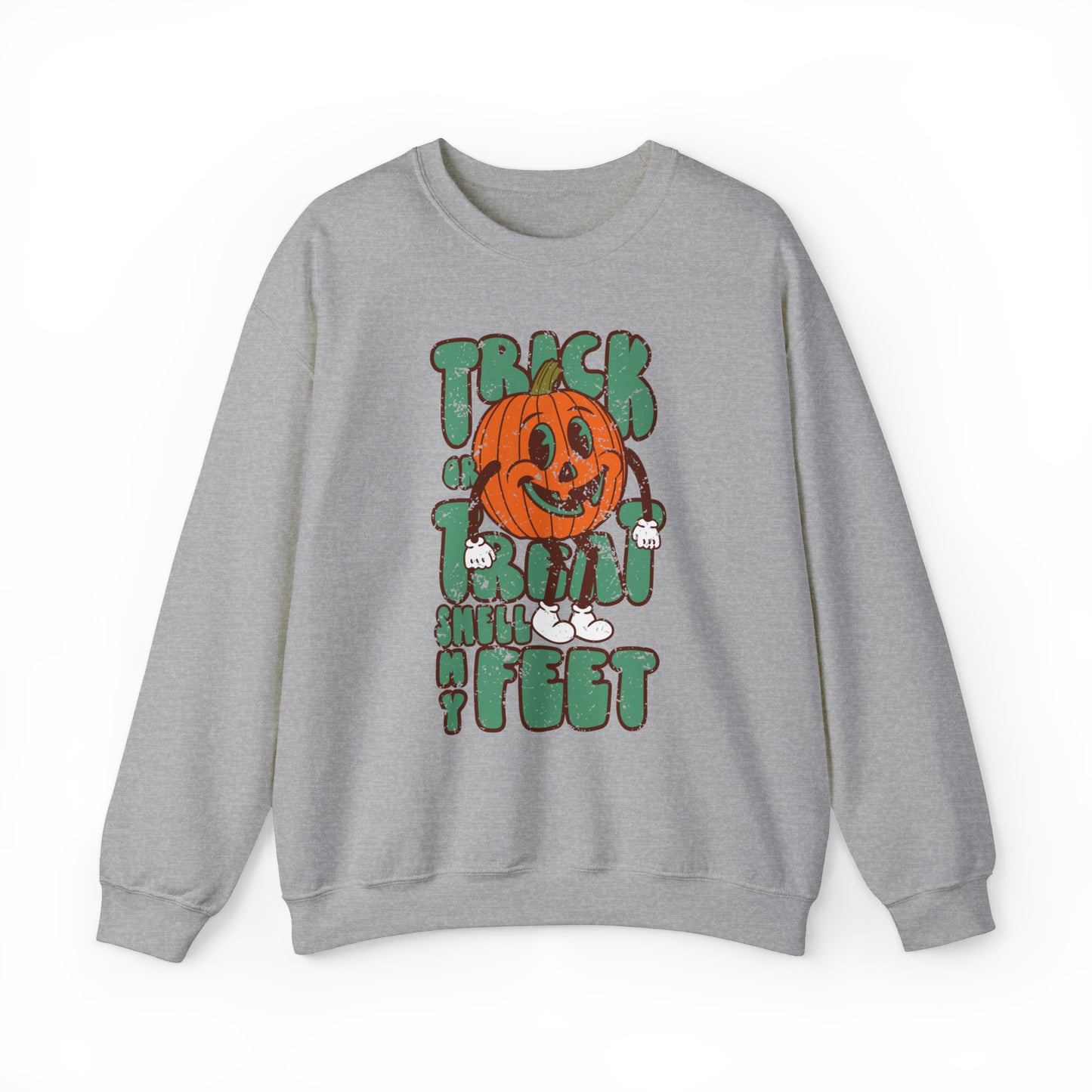 Distressed Trick or Treat Smell My Feet Heavy Blend™ Crewneck Sweatshirt