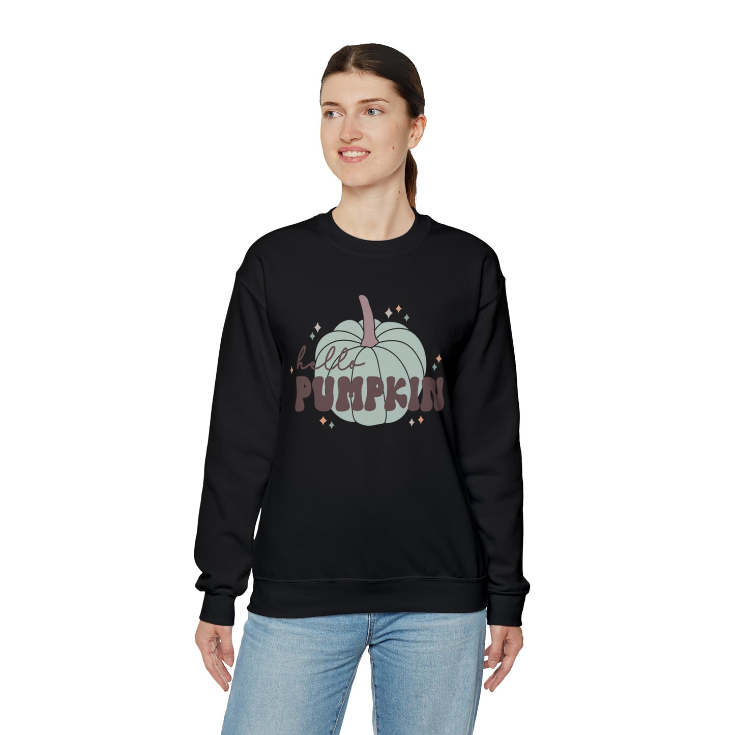 Hello Pumpkin Fall Halloween Unisex Heavy Blend™ Crewneck Sweatshirt