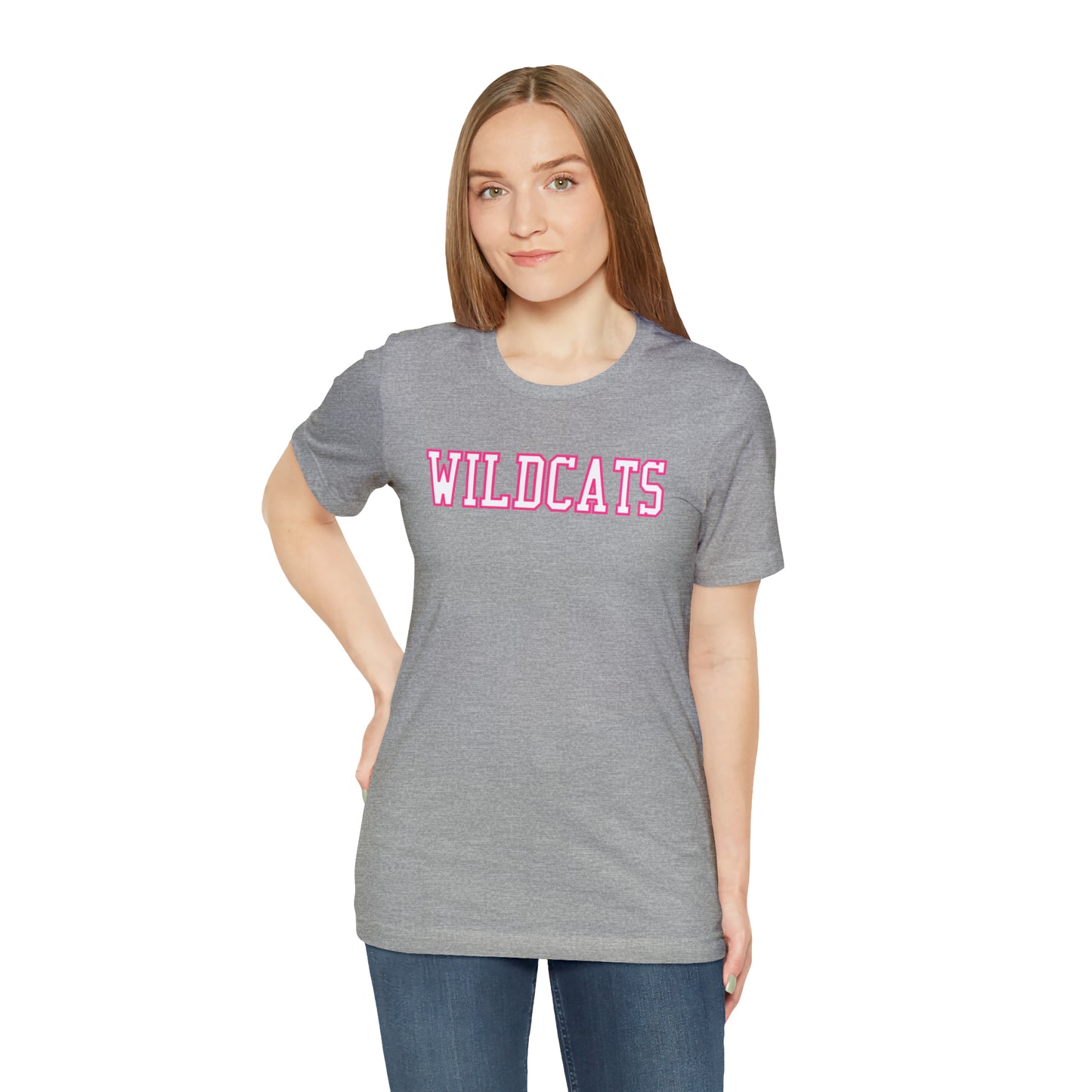 Pink Salem Wildcats Jersey Short Sleeve Tee - Green Print