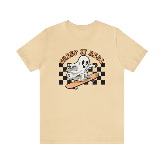 Halloween Creep It Real Skateboarding Ghost T-Shirt