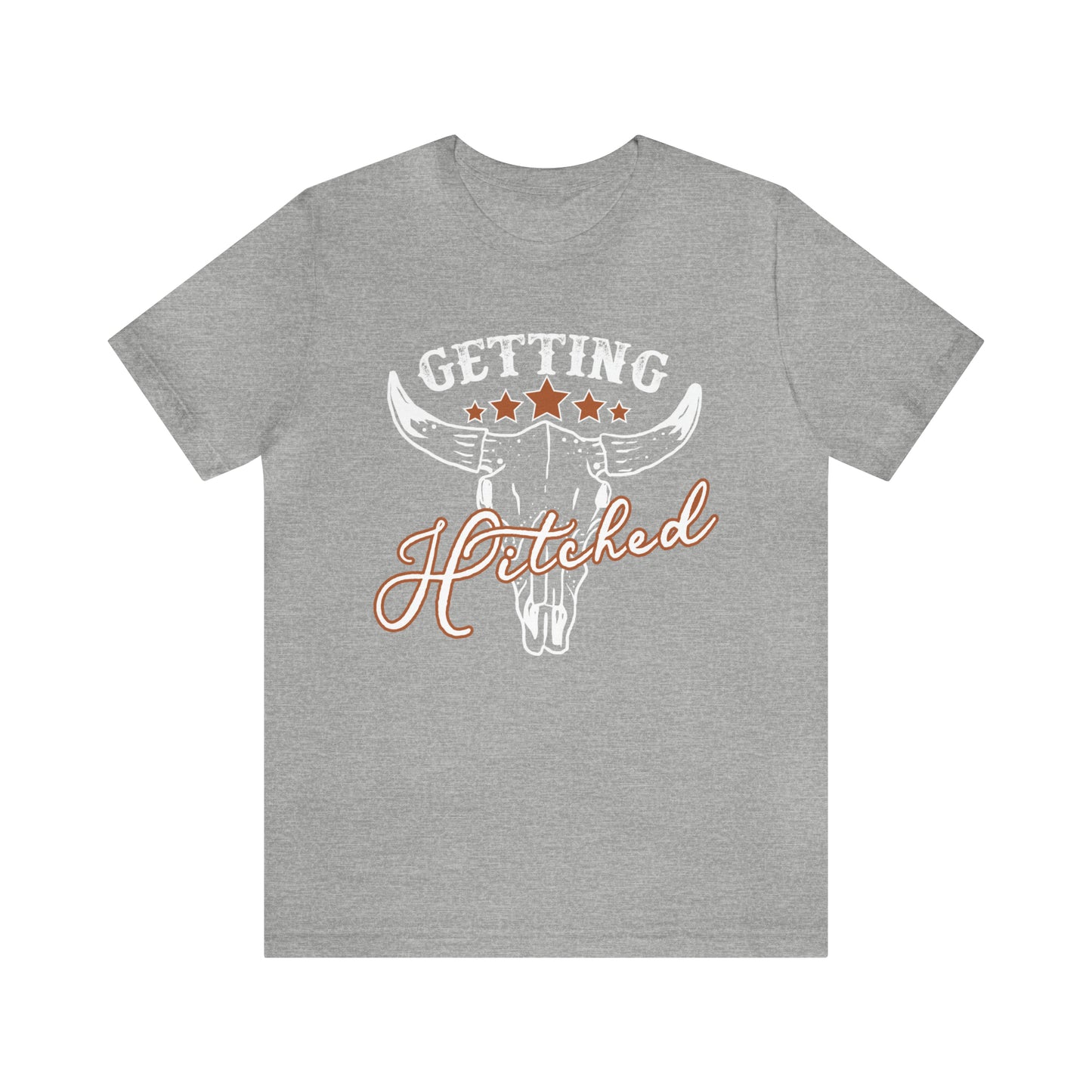 Vintage Getting Hitched Bride/ Groom T-Shirt - White Design